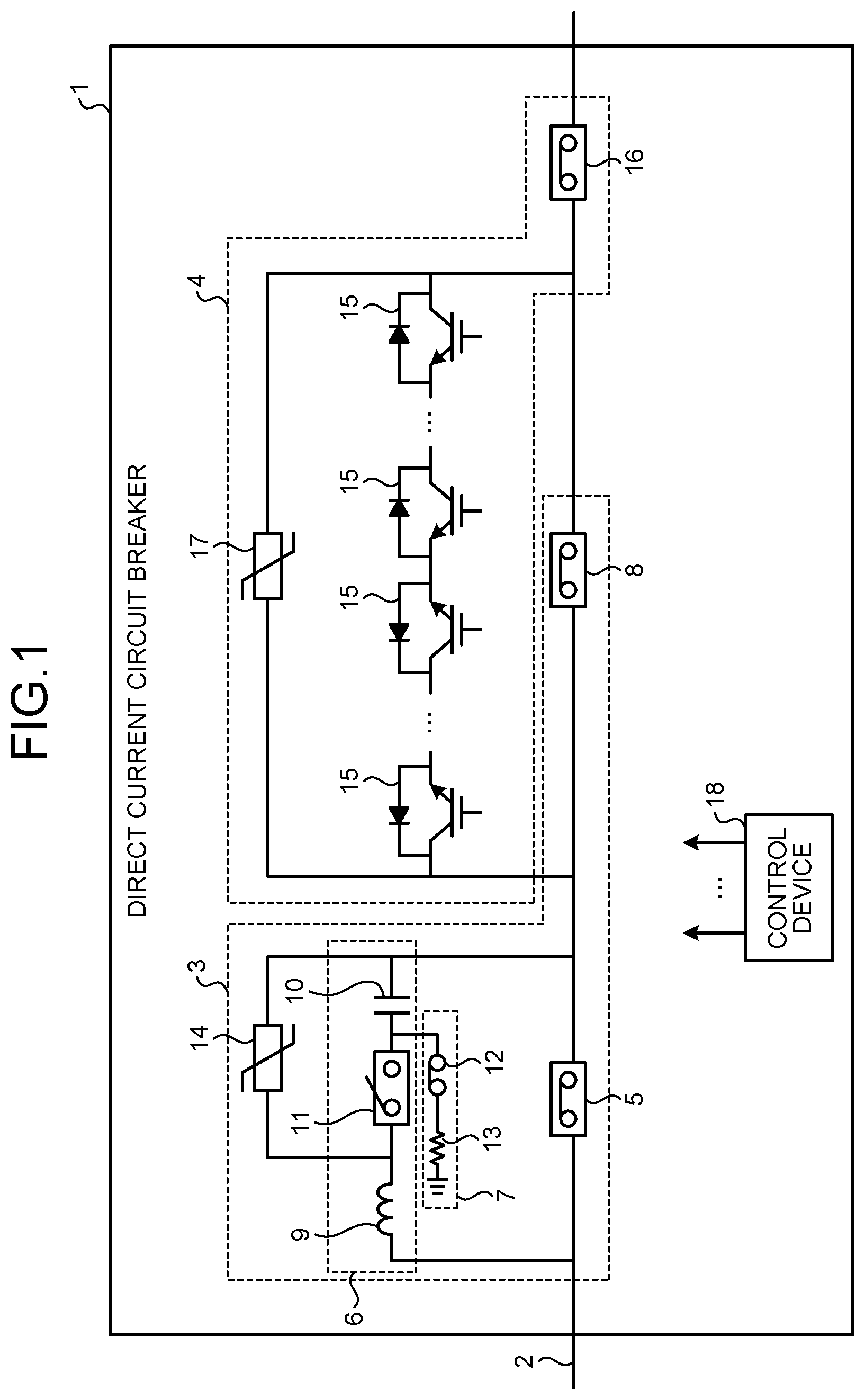 Patent US12592566 — Direct current circuit breaker — Figure 1
