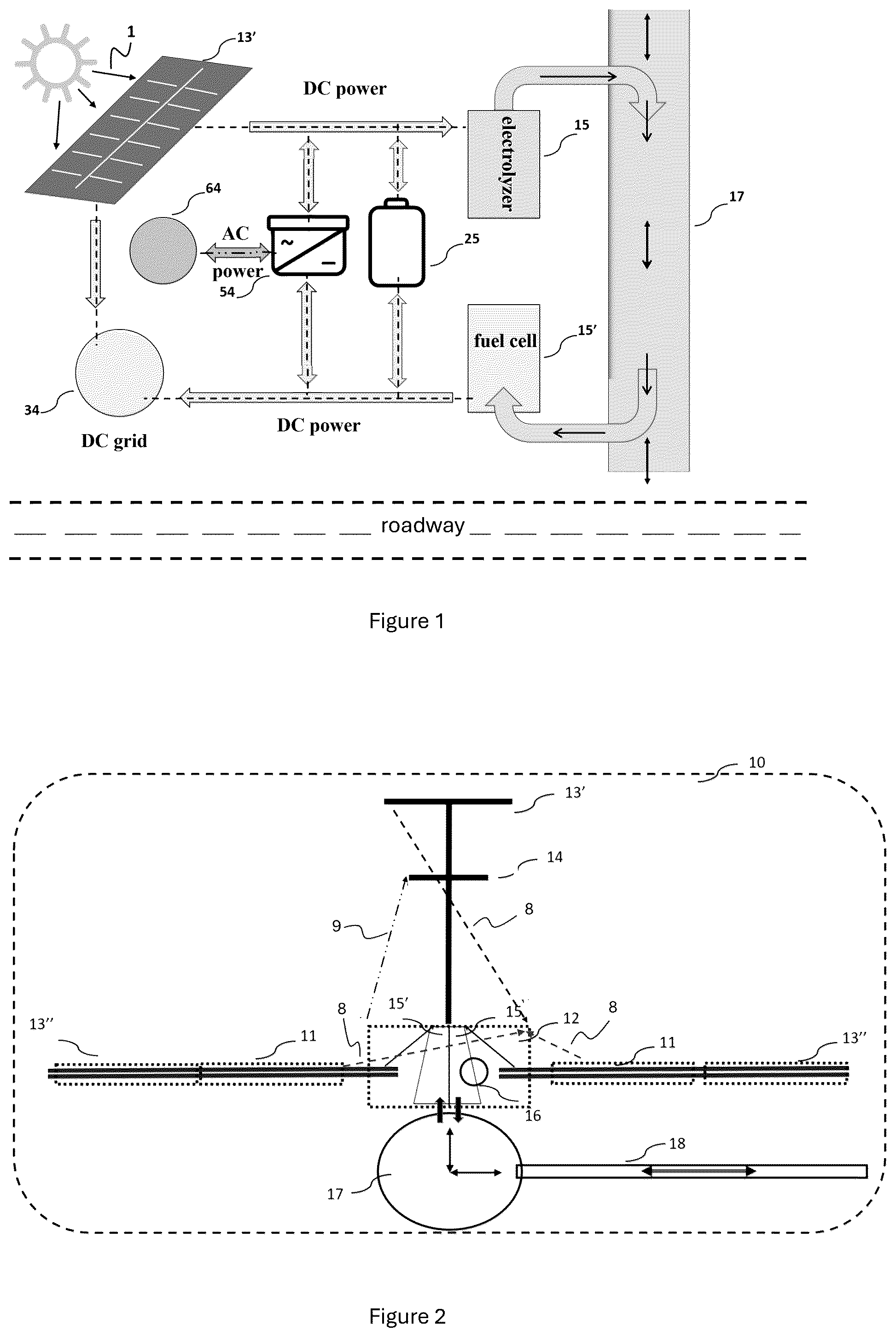 Patent US12592568 — Road-based solar system for production of hydrogen and electricity — Figure 1