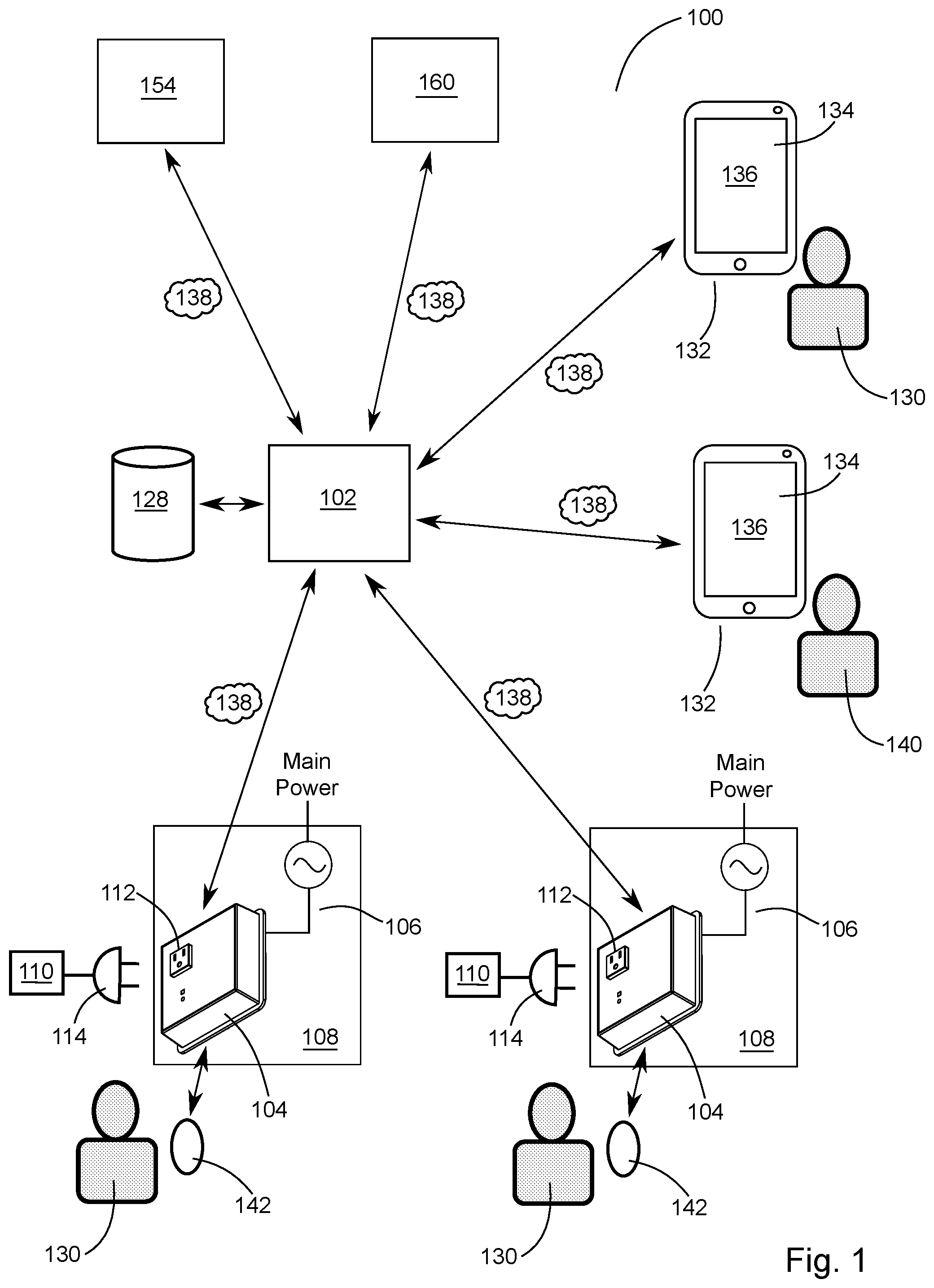 Patent US12592575 — Smart electrical outlet for monitoring and tracking electricity usage — Figure 1