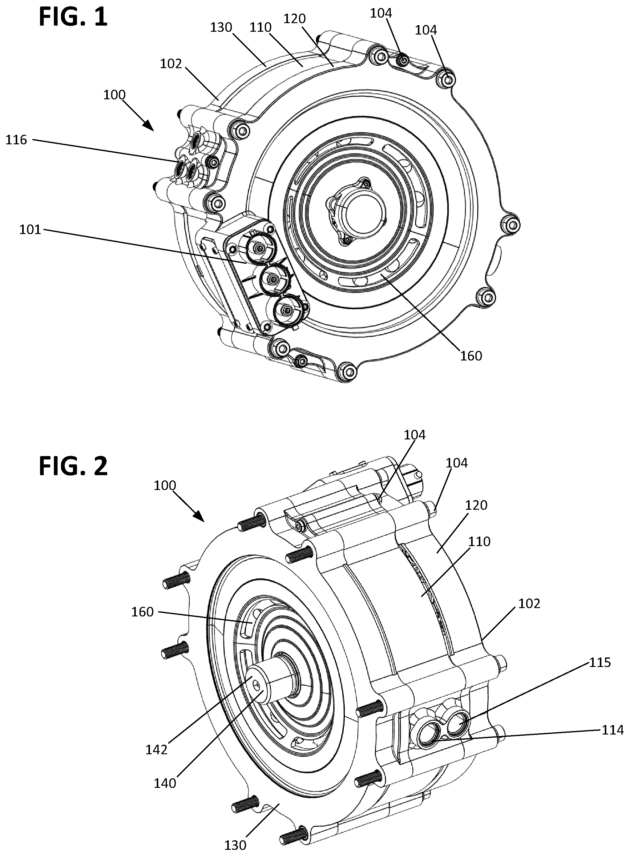 Patent US12592606 — Axial flux motor with air cooling system — Figure 1