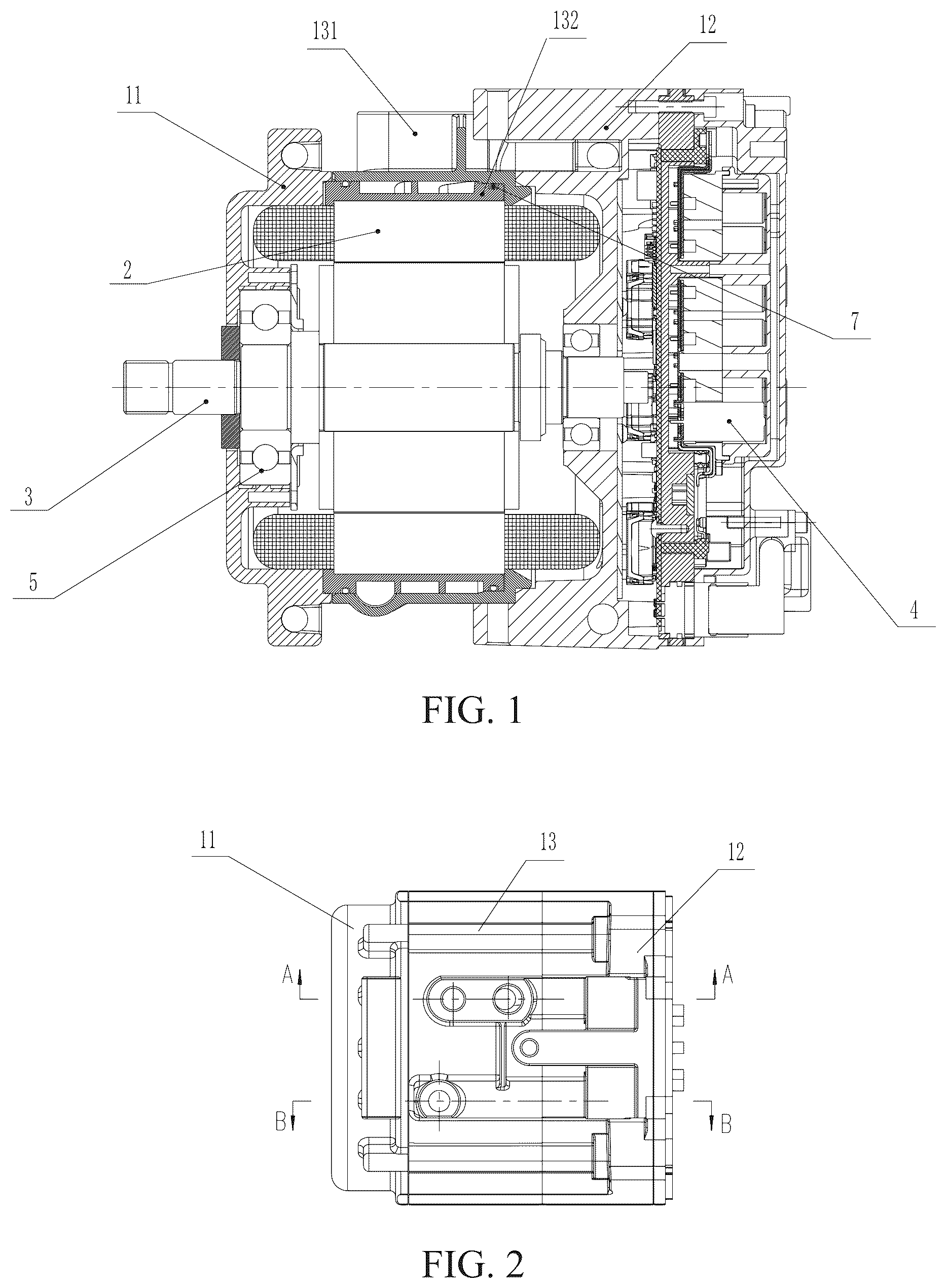 Patent US12592607 — Liquid-cooled motor for BSG and motor housing and cooling structure thereof — Figure 1