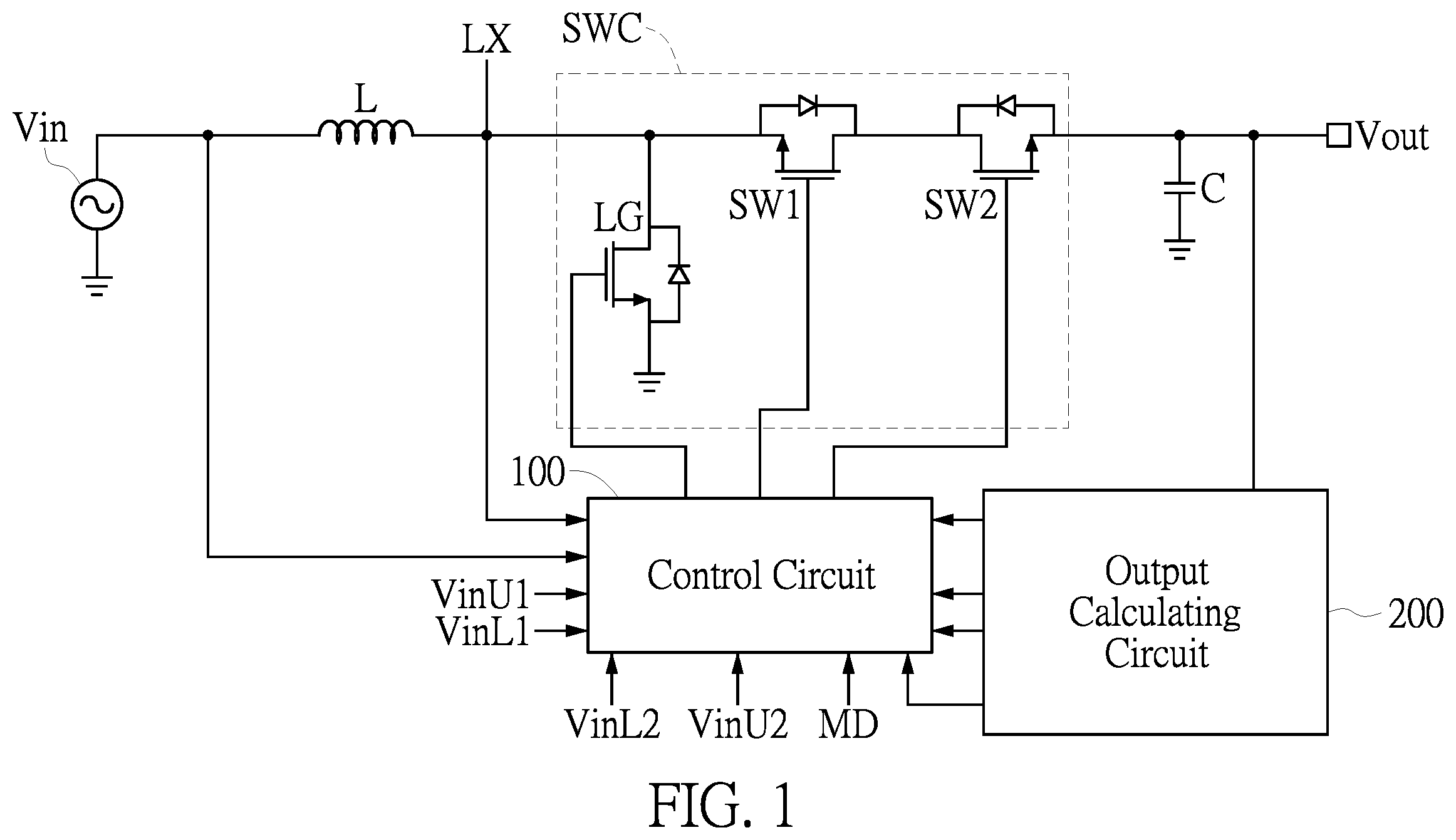 Patent US12592632 — Power converter having multi-mode switching mechanism — Figure 1