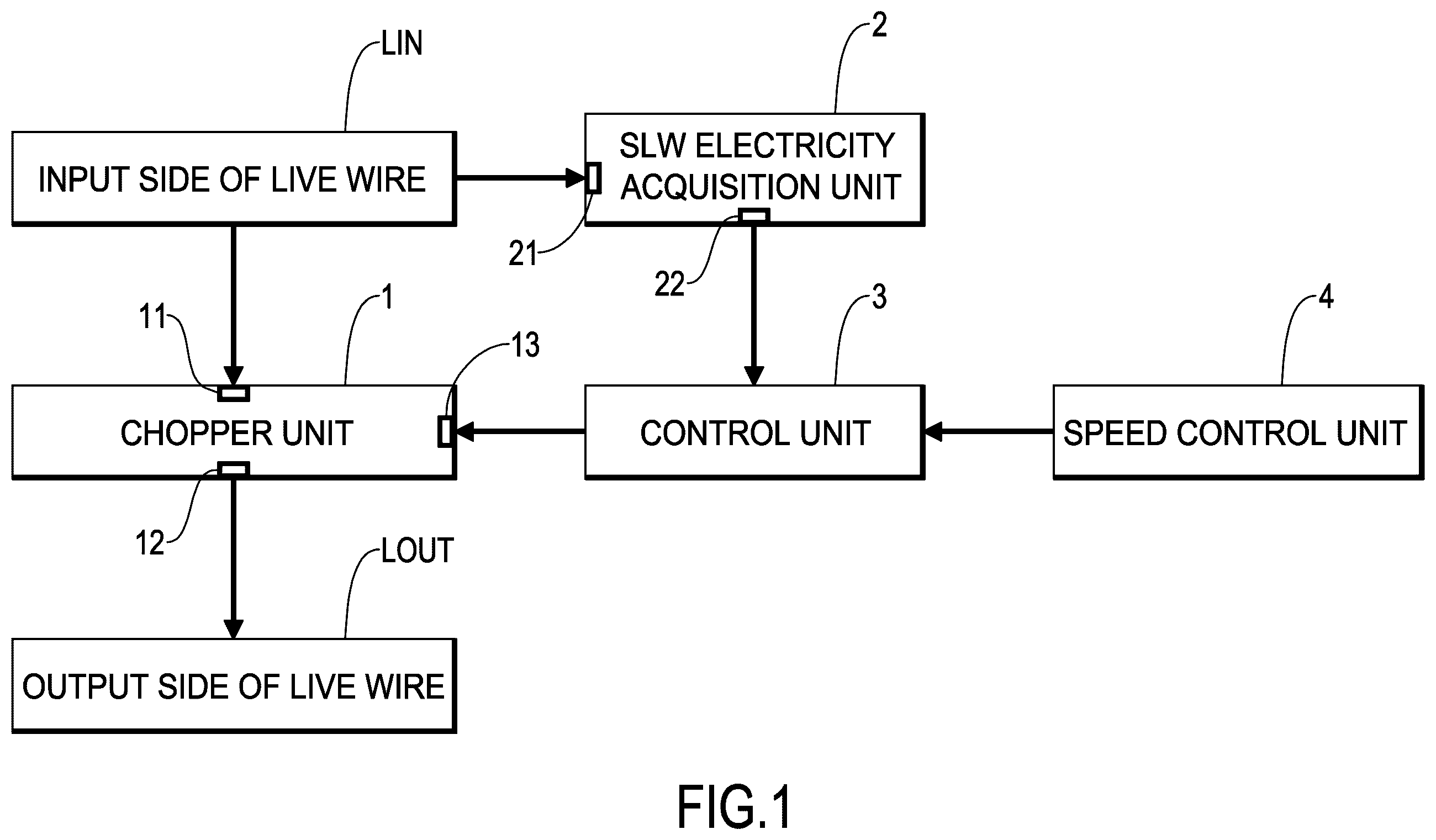 Patent US12592659 — Single live wired speed control circuit of ceiling fan motor — Figure 1