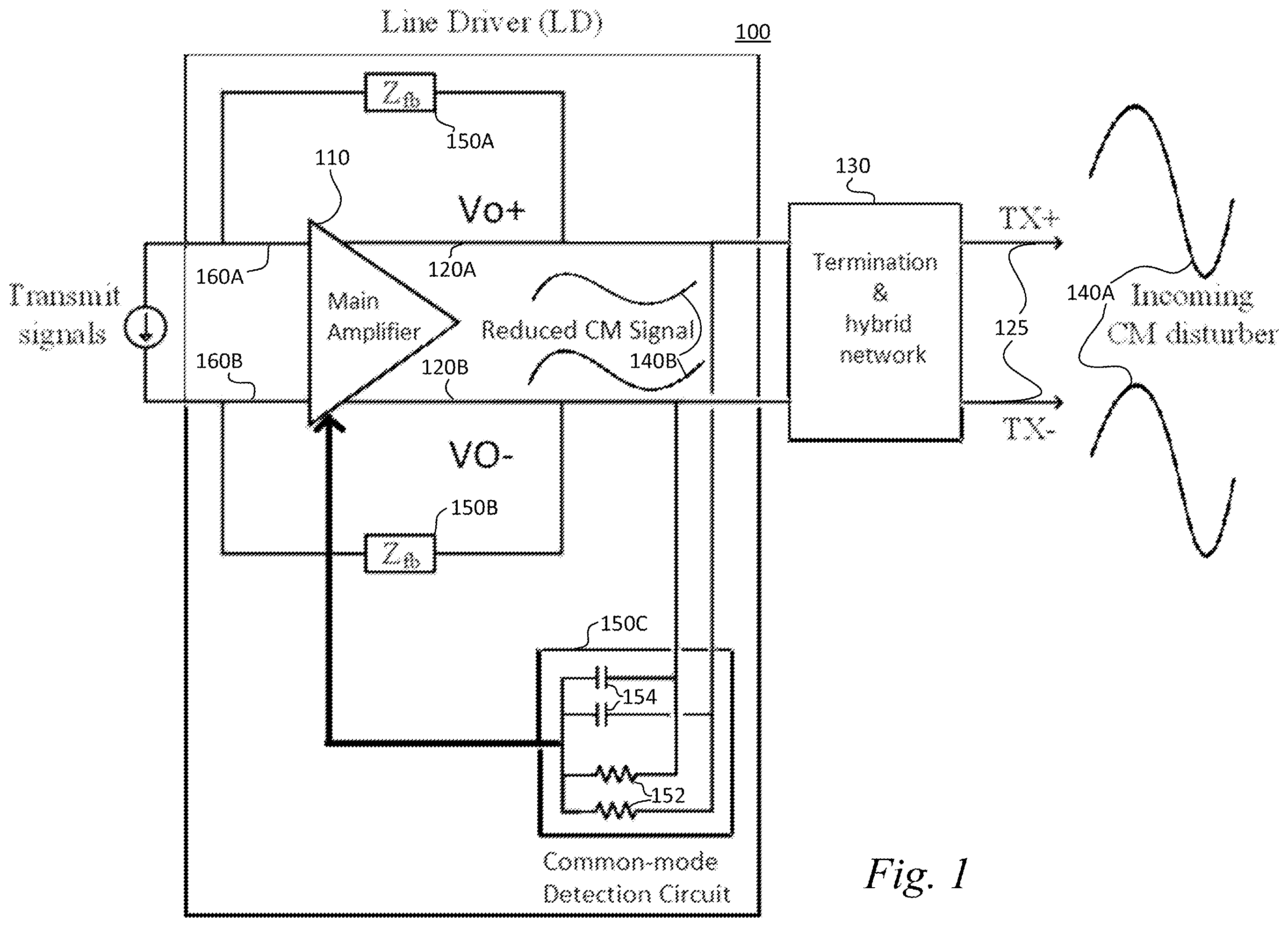 Patent US12592670 — Efficient common mode suppression for transmission systems — Figure 1