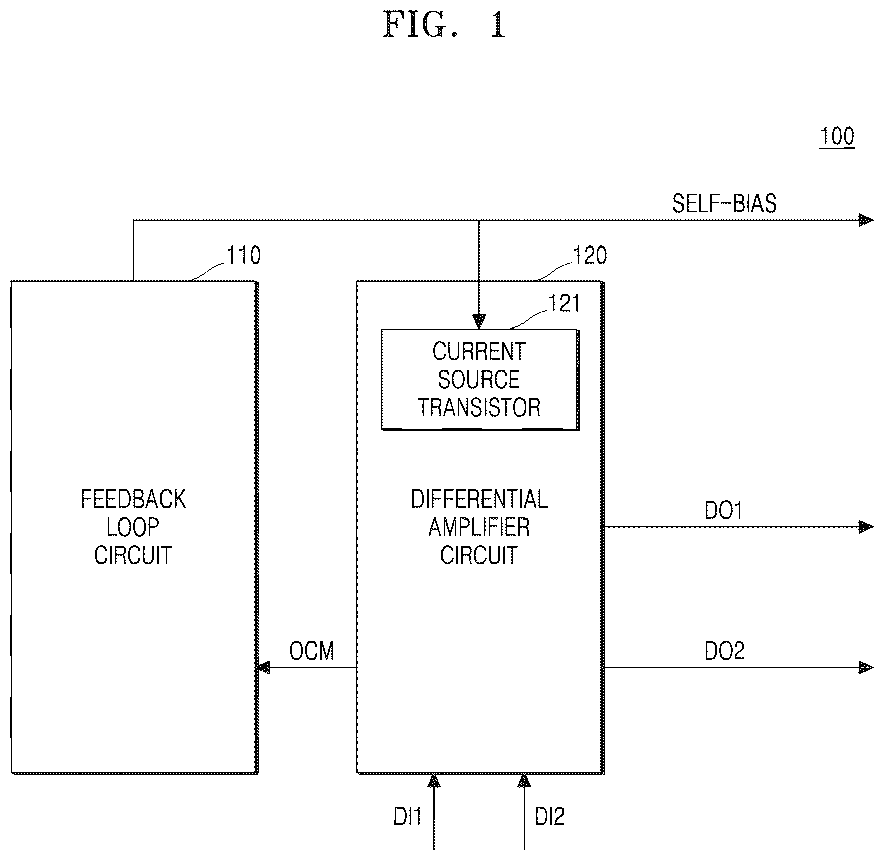 Patent US12592674 — Self-bias signal generating circuit using differential signal and receiver including the same — Figure 1