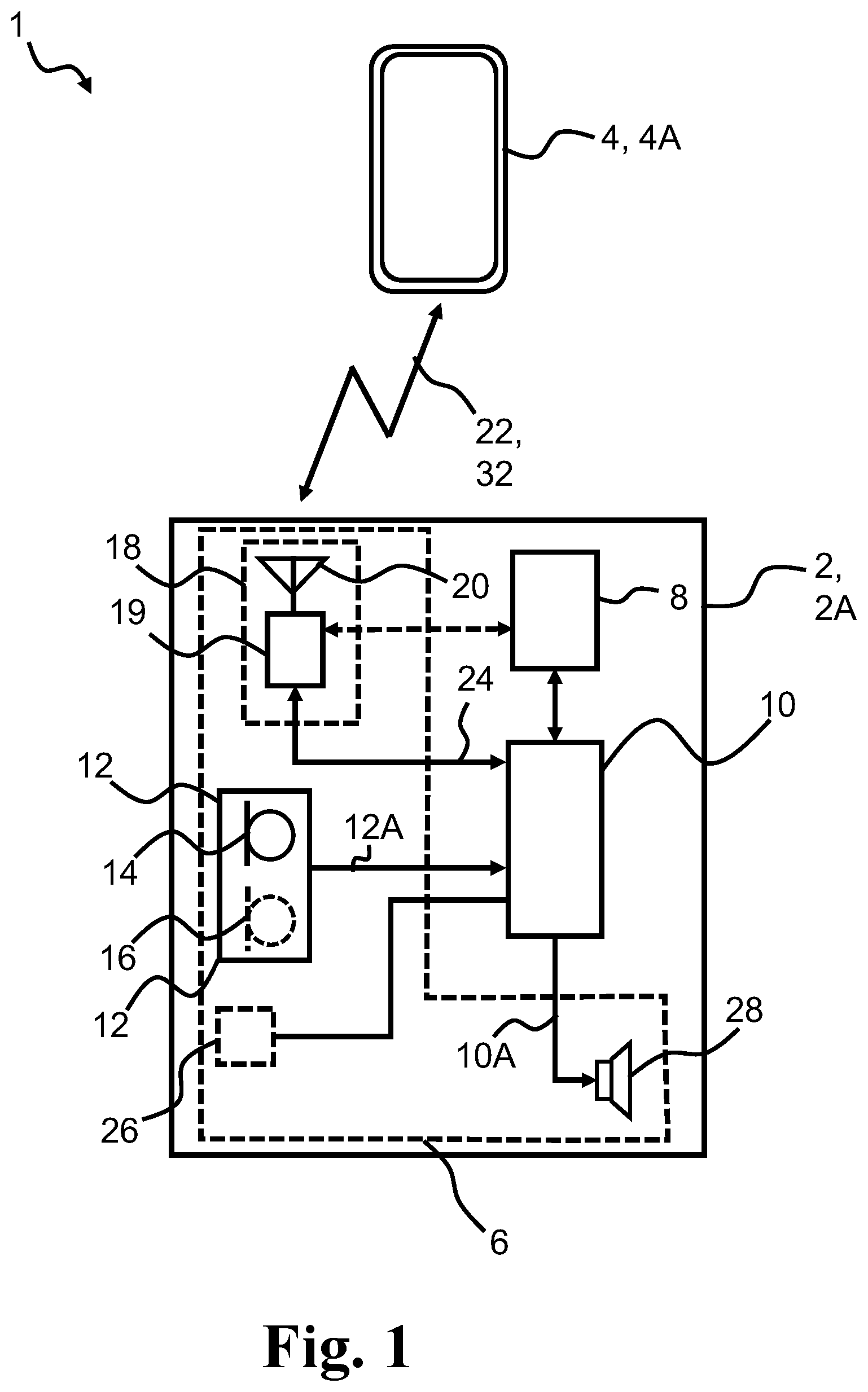 Patent US12592675 — Audio device with microphone and media mixing — Figure 1