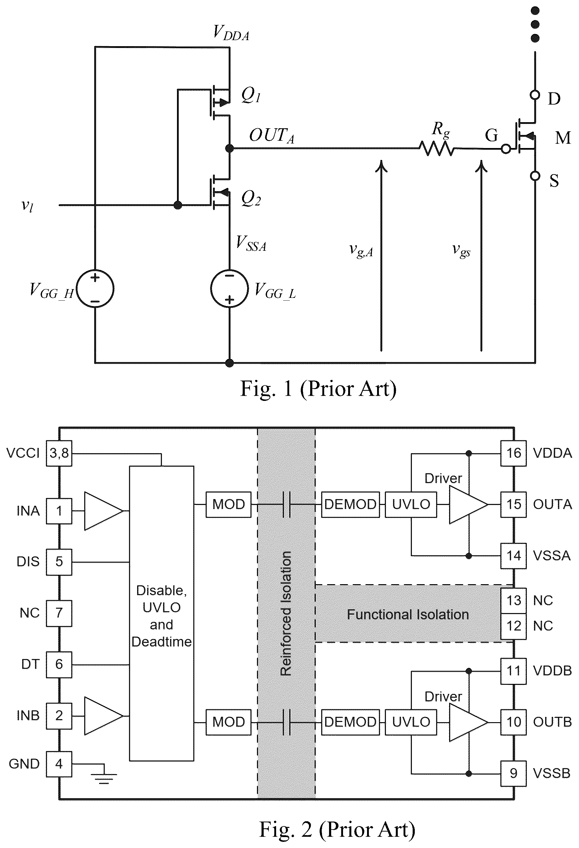 Patent US12592693 Figure 1 – Gate driving circuit with switched-capacitor circuit to generate negative gate-source voltage pulses