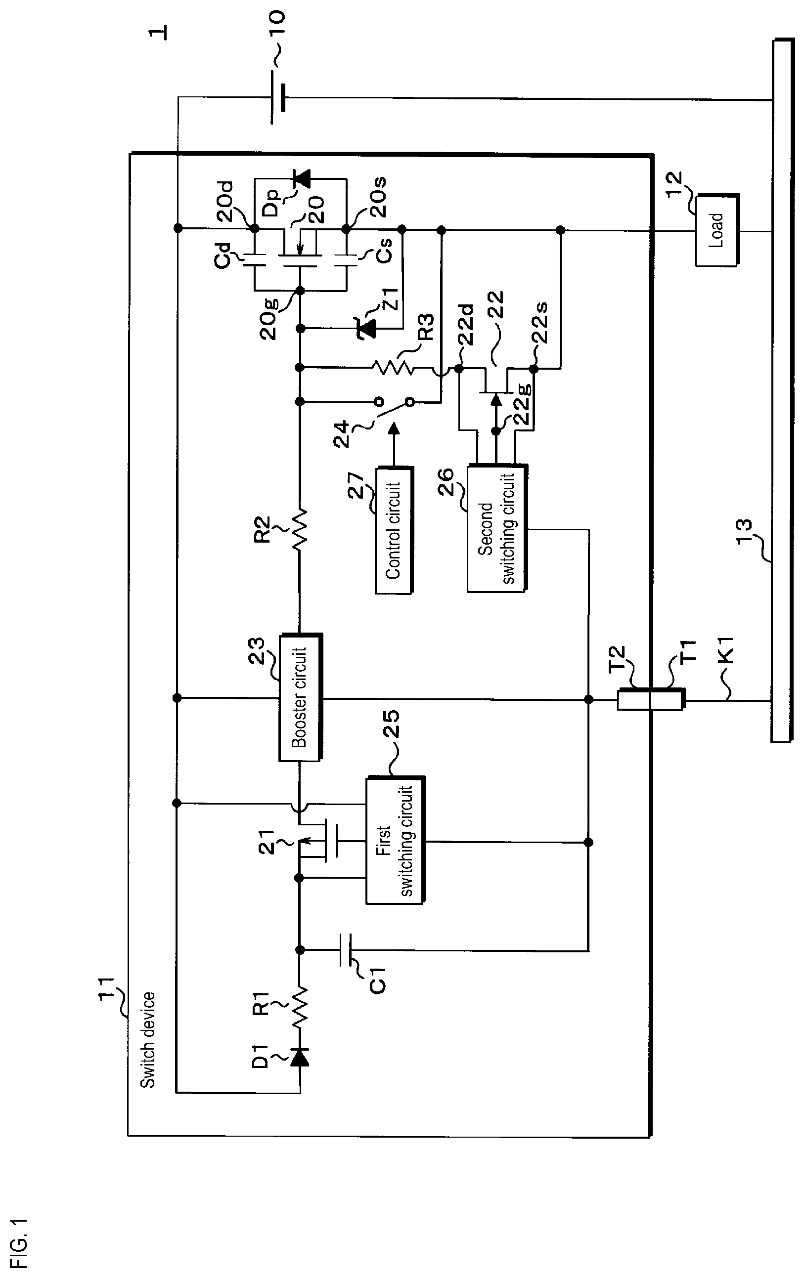 Patent US12592695 — Switch device — Figure 1