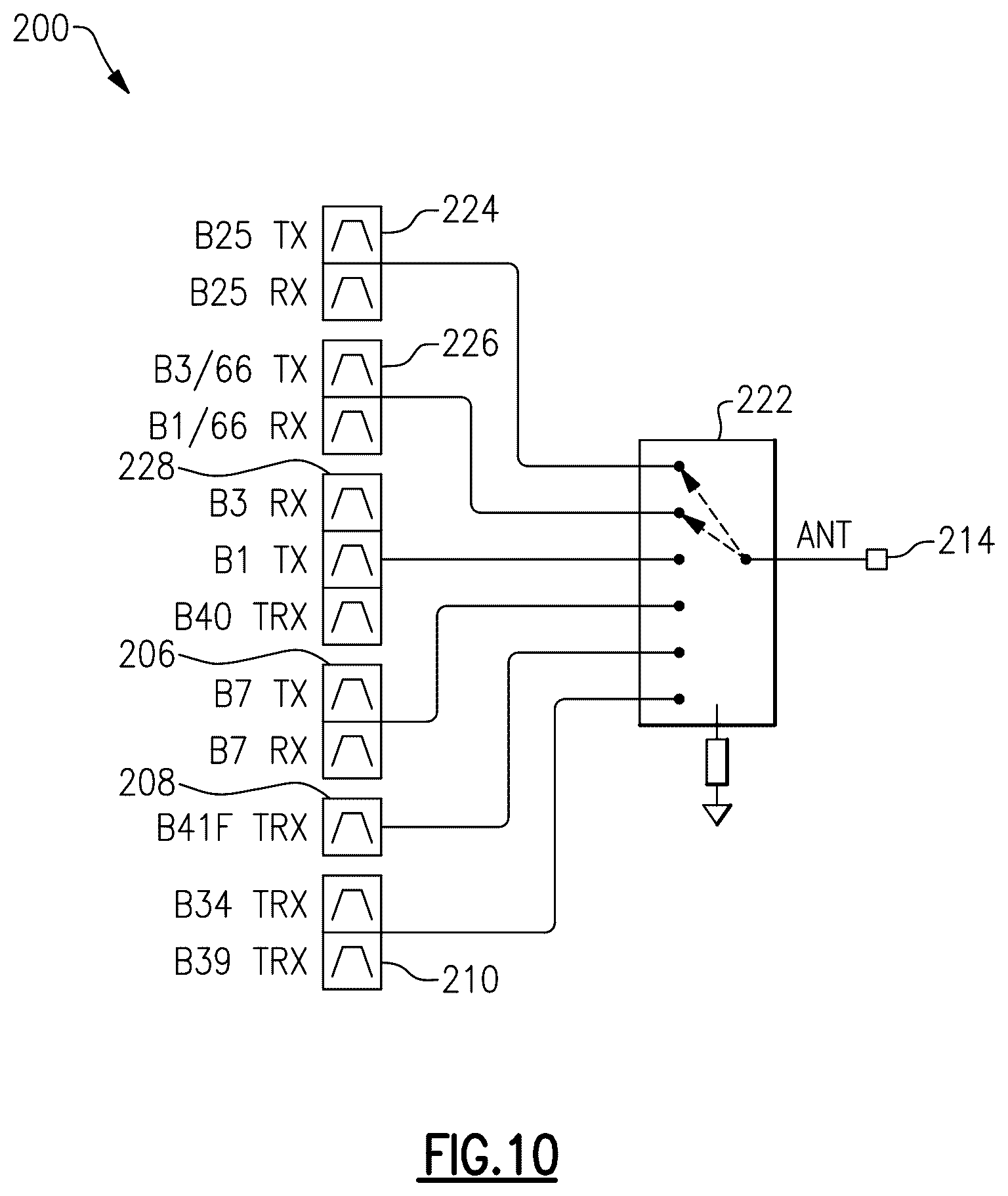 Patent US12592725 Figure 10 – Configurable filter bands for radio frequency communication