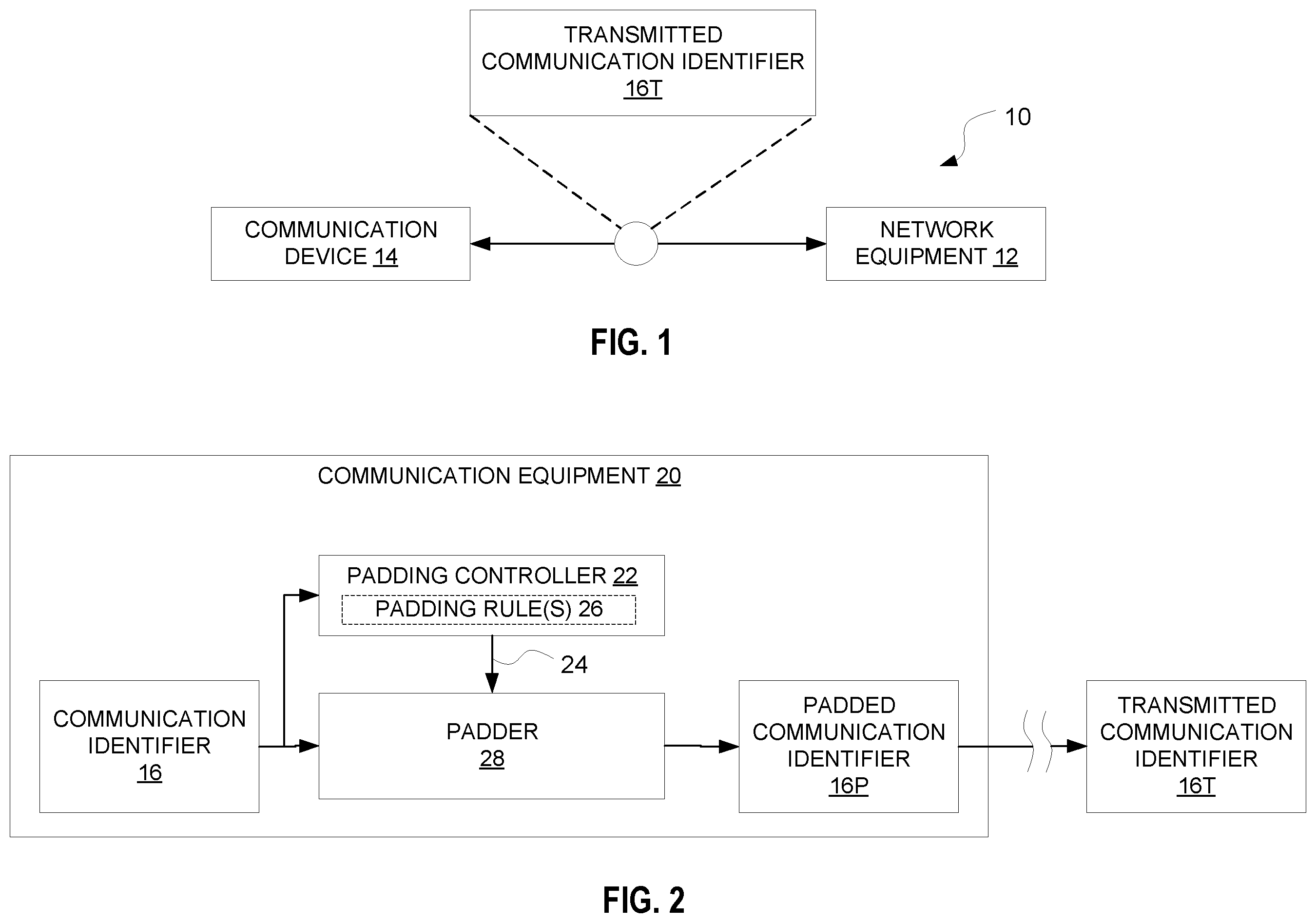 Patent US12592791 — Communication identifier padding in a communication network — Figure 1