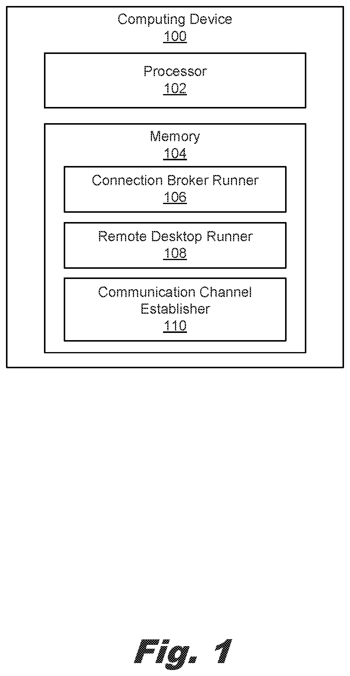 Patent US12592976 Figure 1 – Remote desktop connection communications