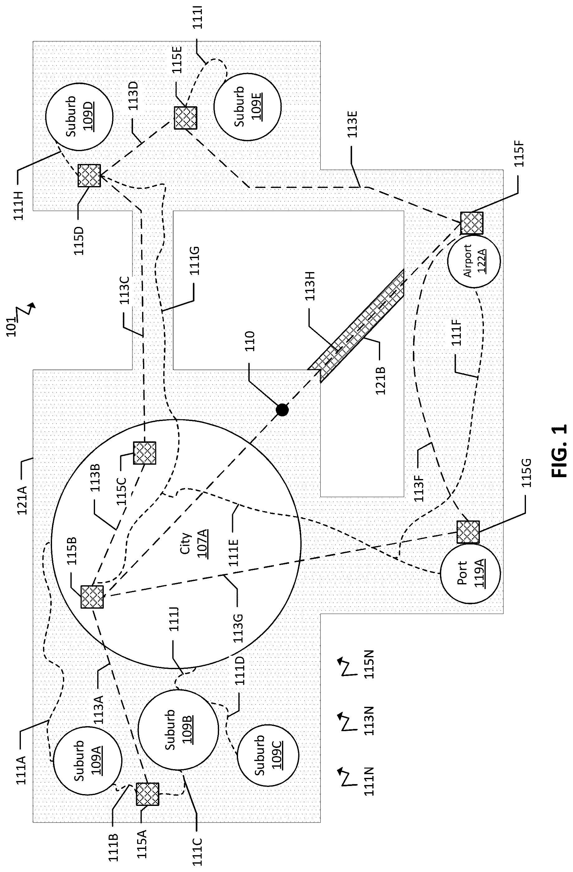 Patent US12597180 — Artificial intelligence augmentation of geographic data layers — Figure 1