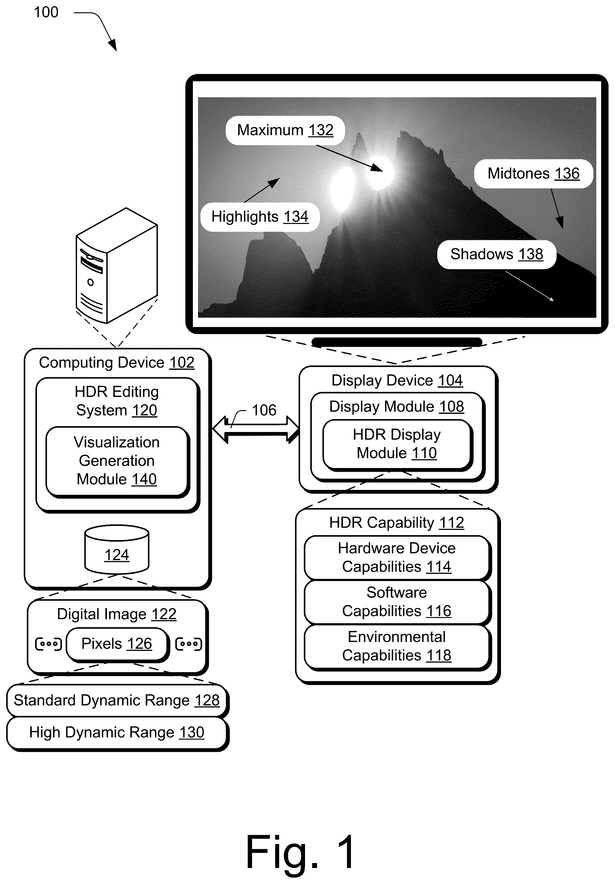 Patent US12597181 — High dynamic range digital image editing visualizations — Figure 1