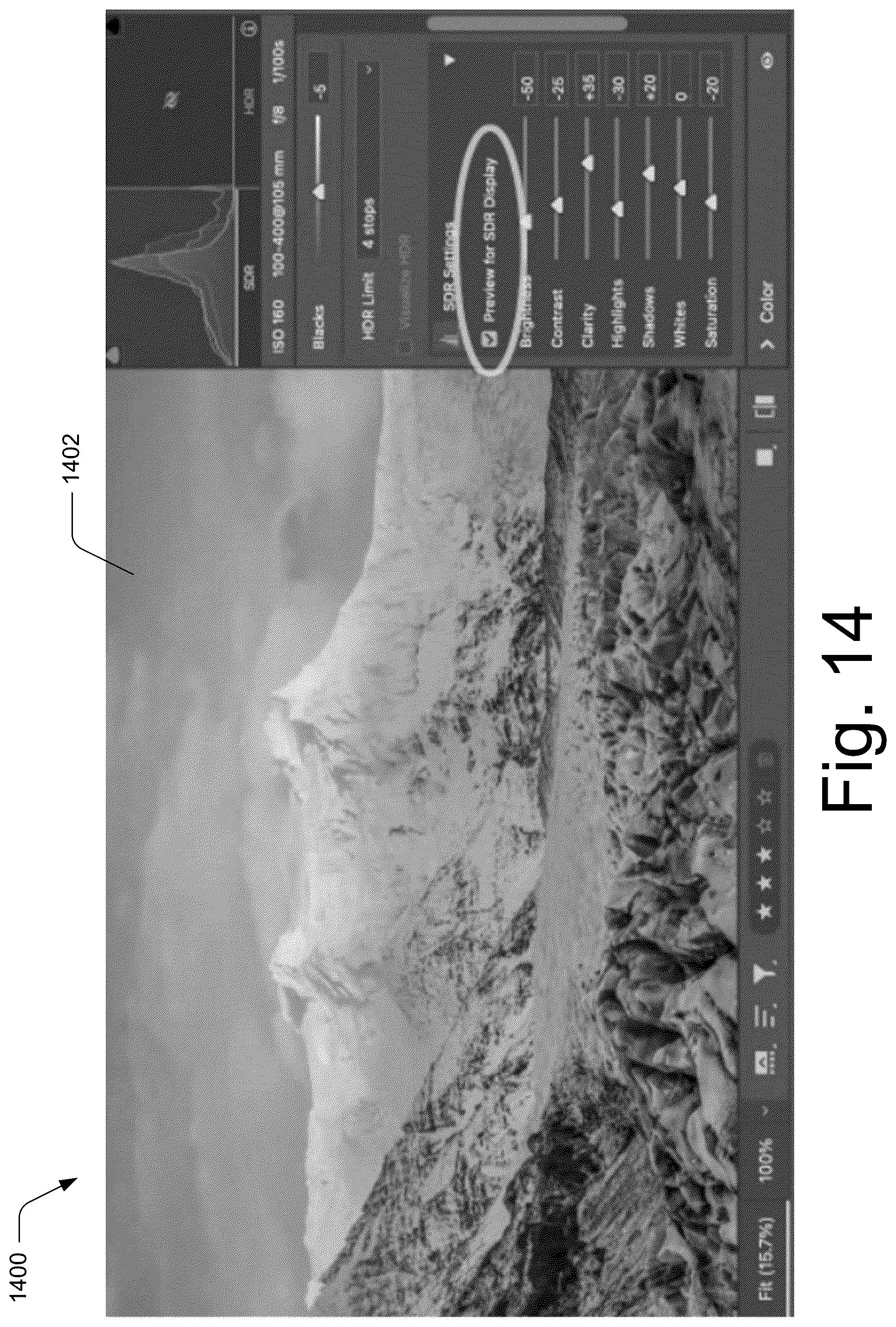 Patent US12597181 Figure 14 – High dynamic range digital image editing visualizations
