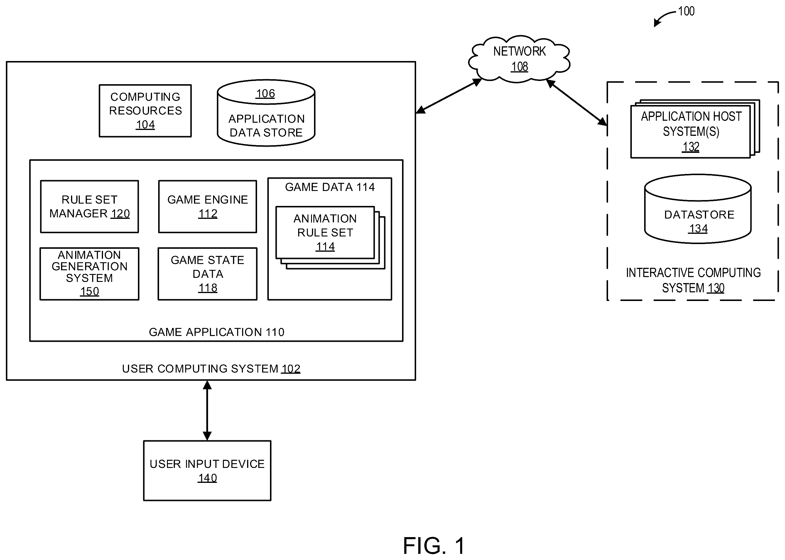 Patent US12597190 — System for customizing in-game character animations by players — Figure 1