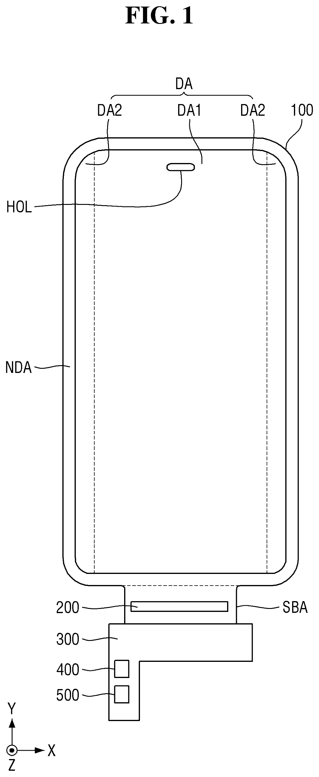 Patent US12597288 — Display device — Figure 1