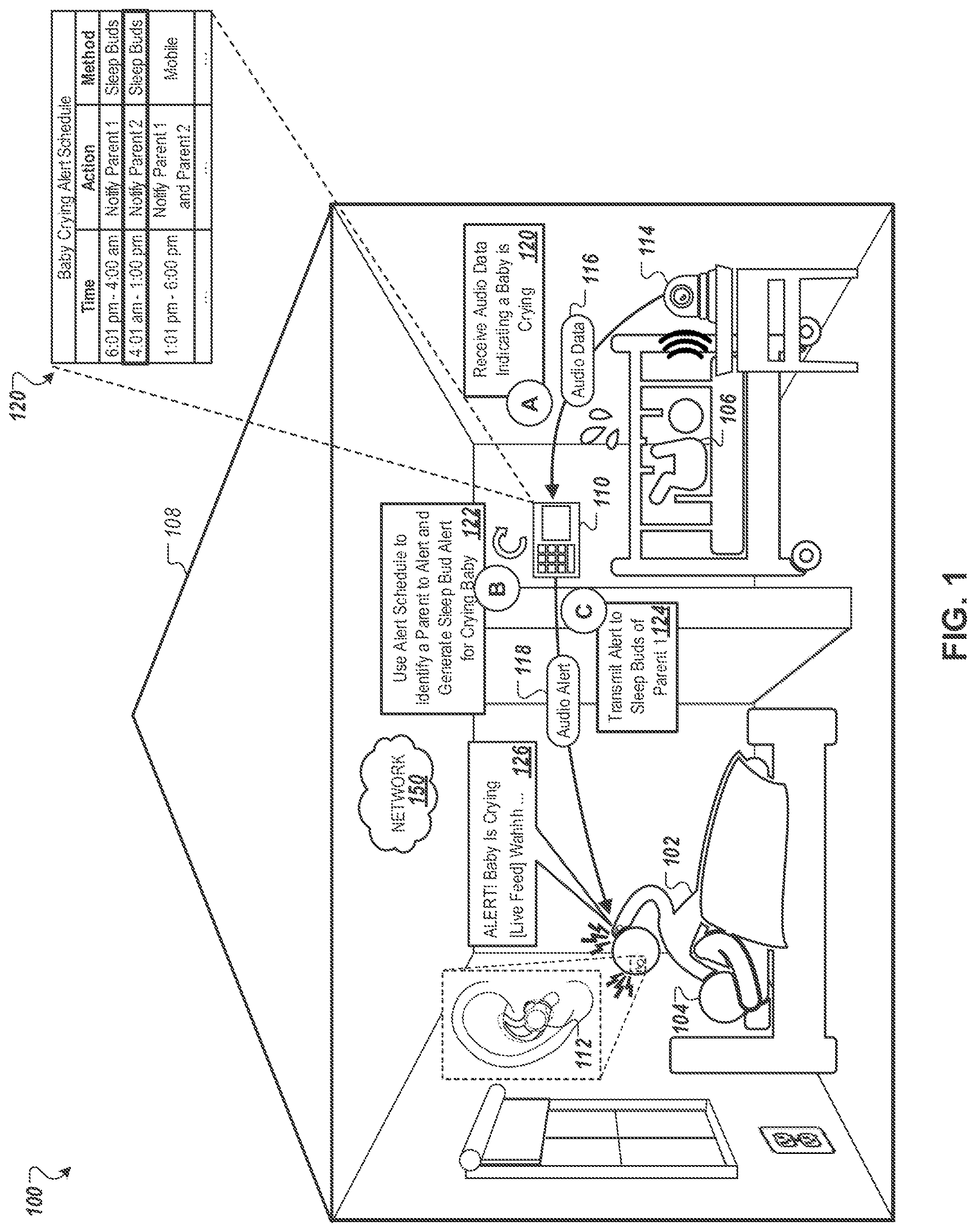 Patent US12597330 — Ear bud integration with property monitoring — Figure 1