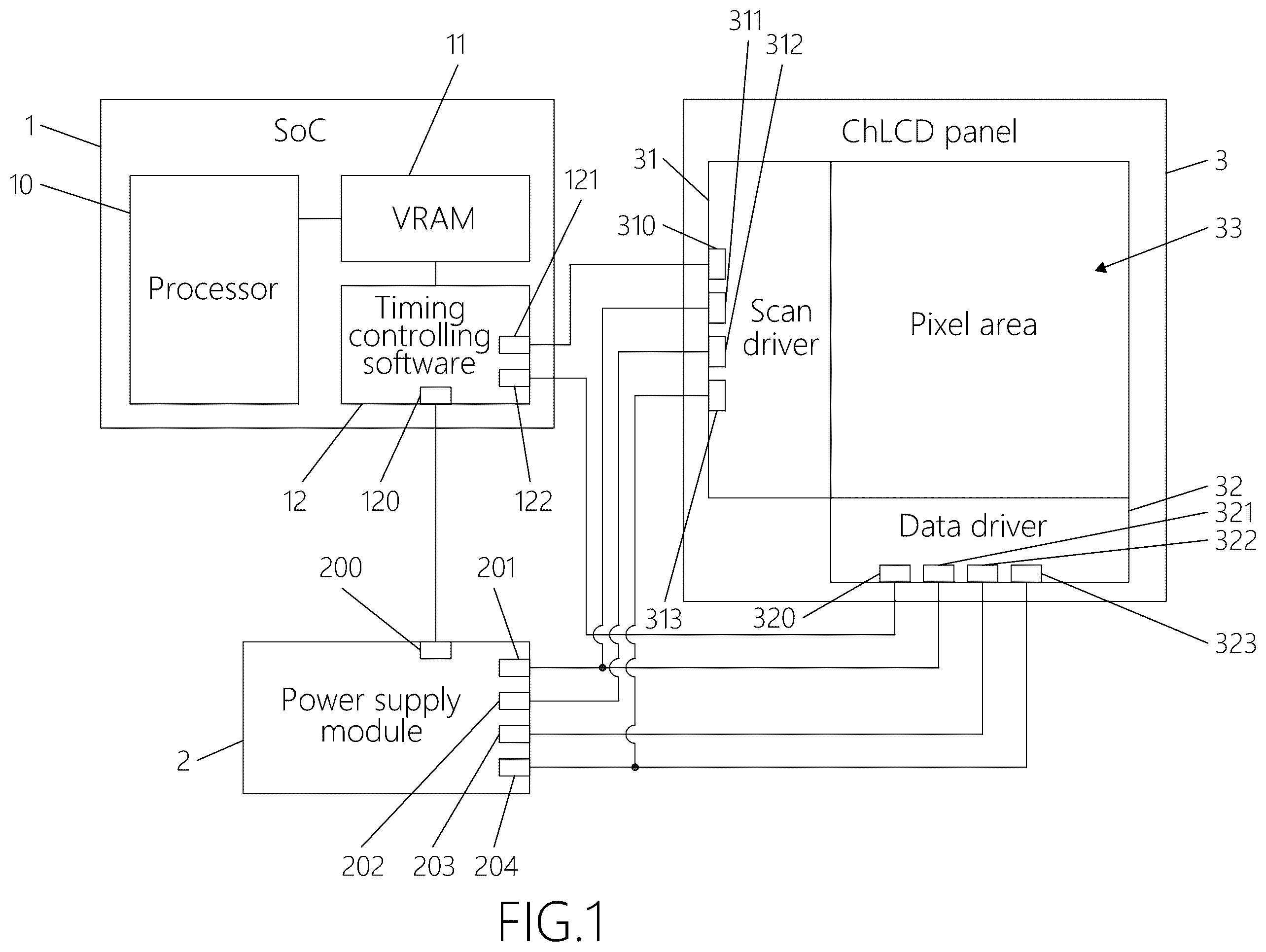 Patent US12597401 — Cholesteric liquid crystal display device with timing controlling software — Figure 1