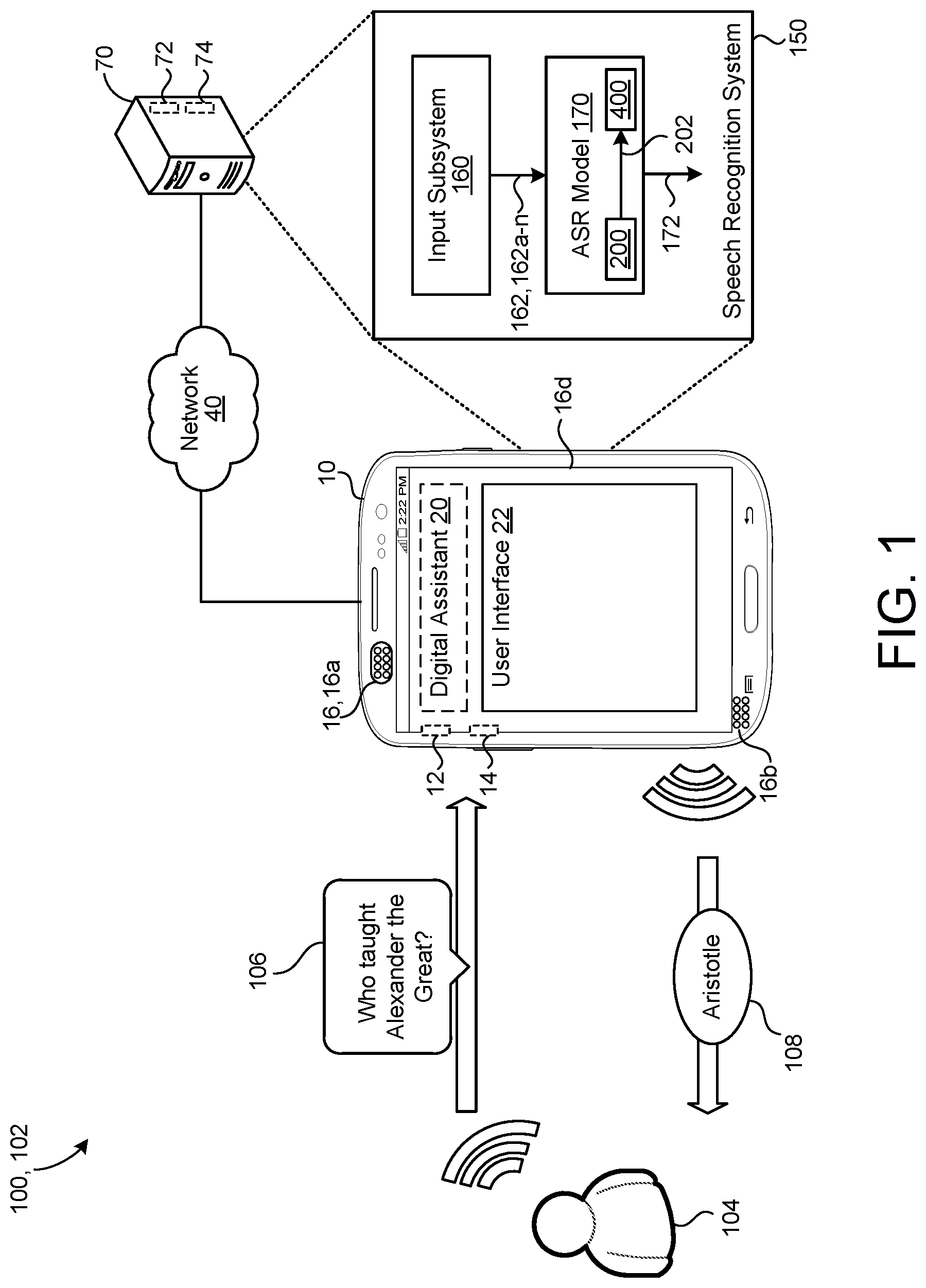 Patent US12597417 — Exporting modular encoder features for streaming and deliberation ASR — Figure 1
