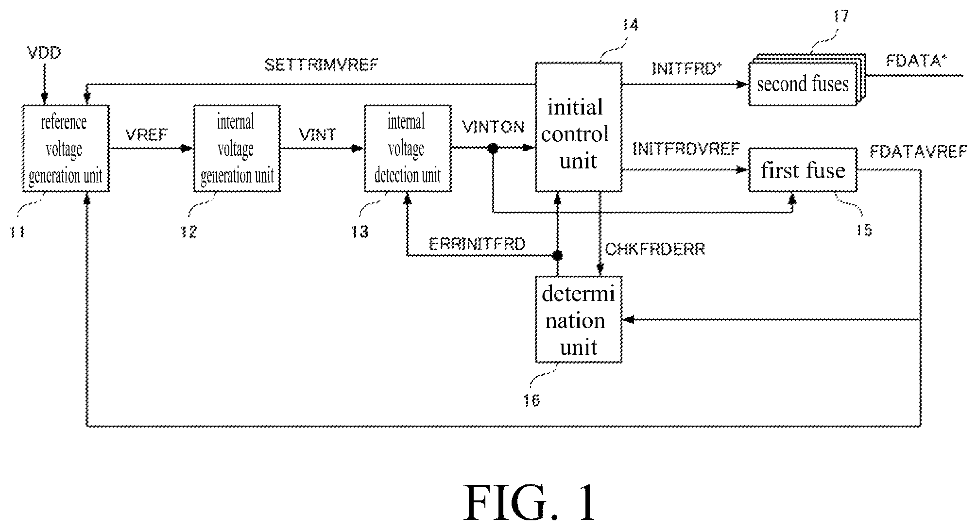 Patent US12597457 — Initial setting device of semiconductor memory to determine valid setting — Figure 1