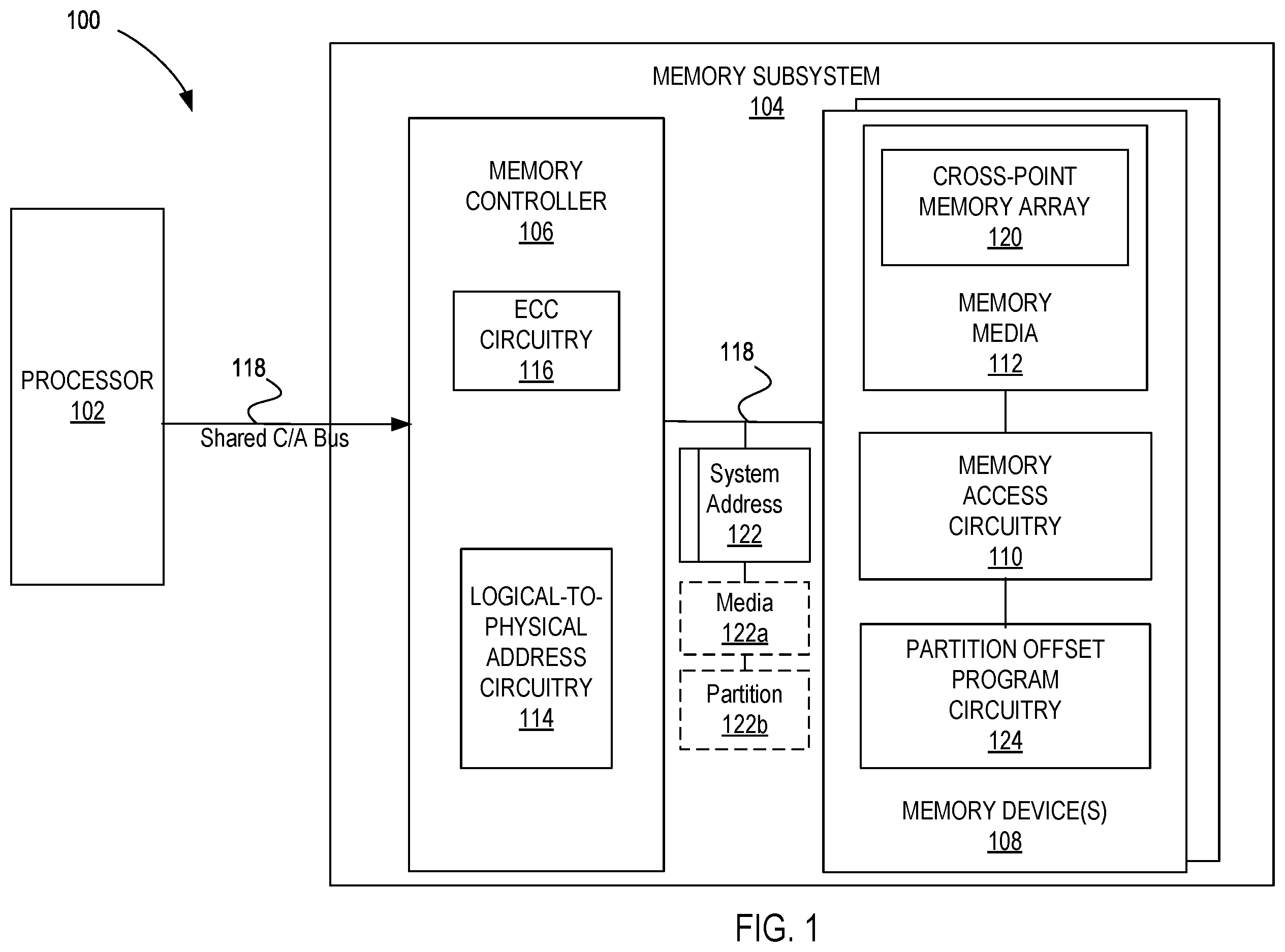 Patent US12597463 — Techniques to map and access column read enabled memory — Figure 1