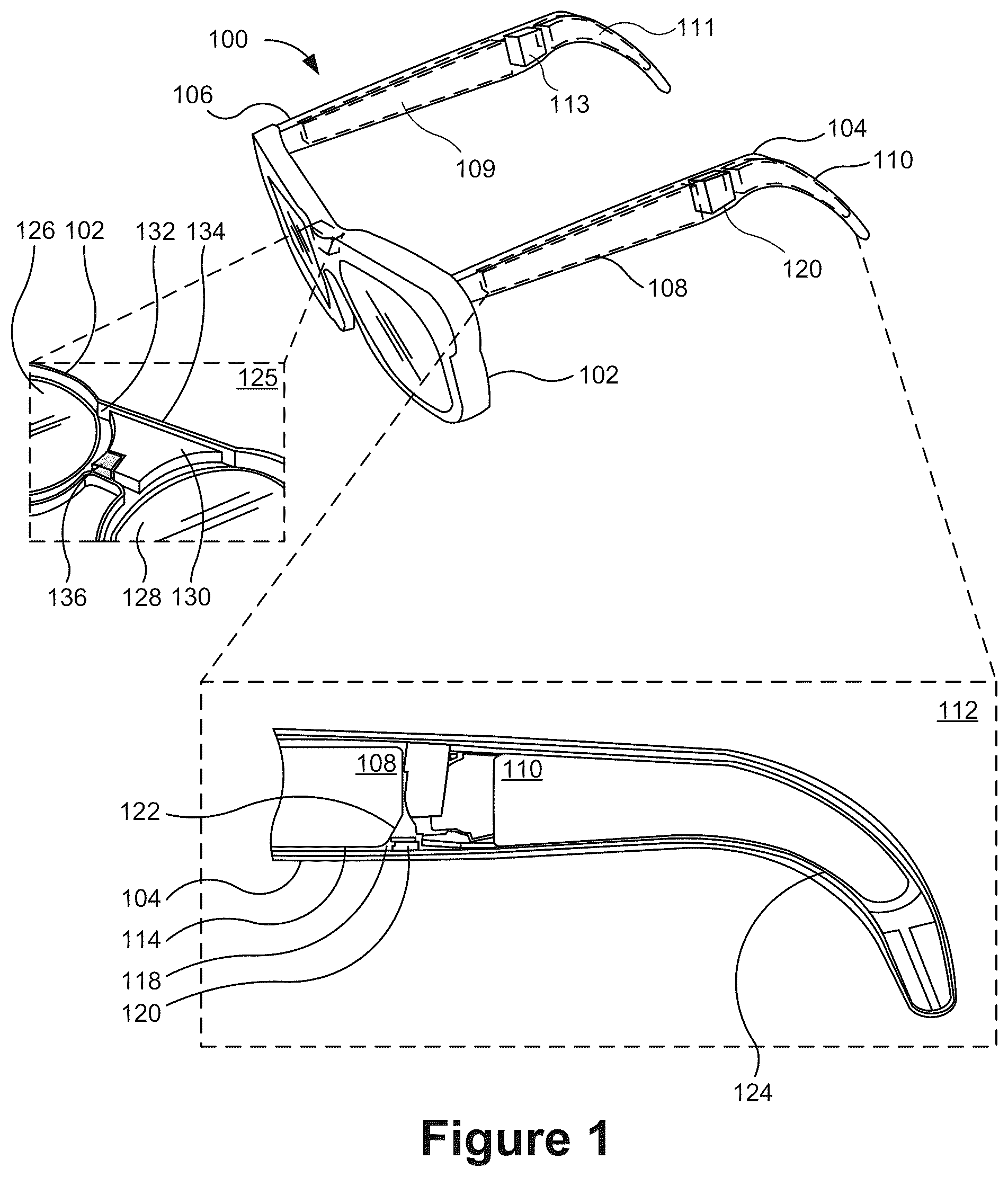 Patent US12597630 — Batteries with non-rectangular shapes for augmented reality devices, and systems and methods of use thereof — Figure 1