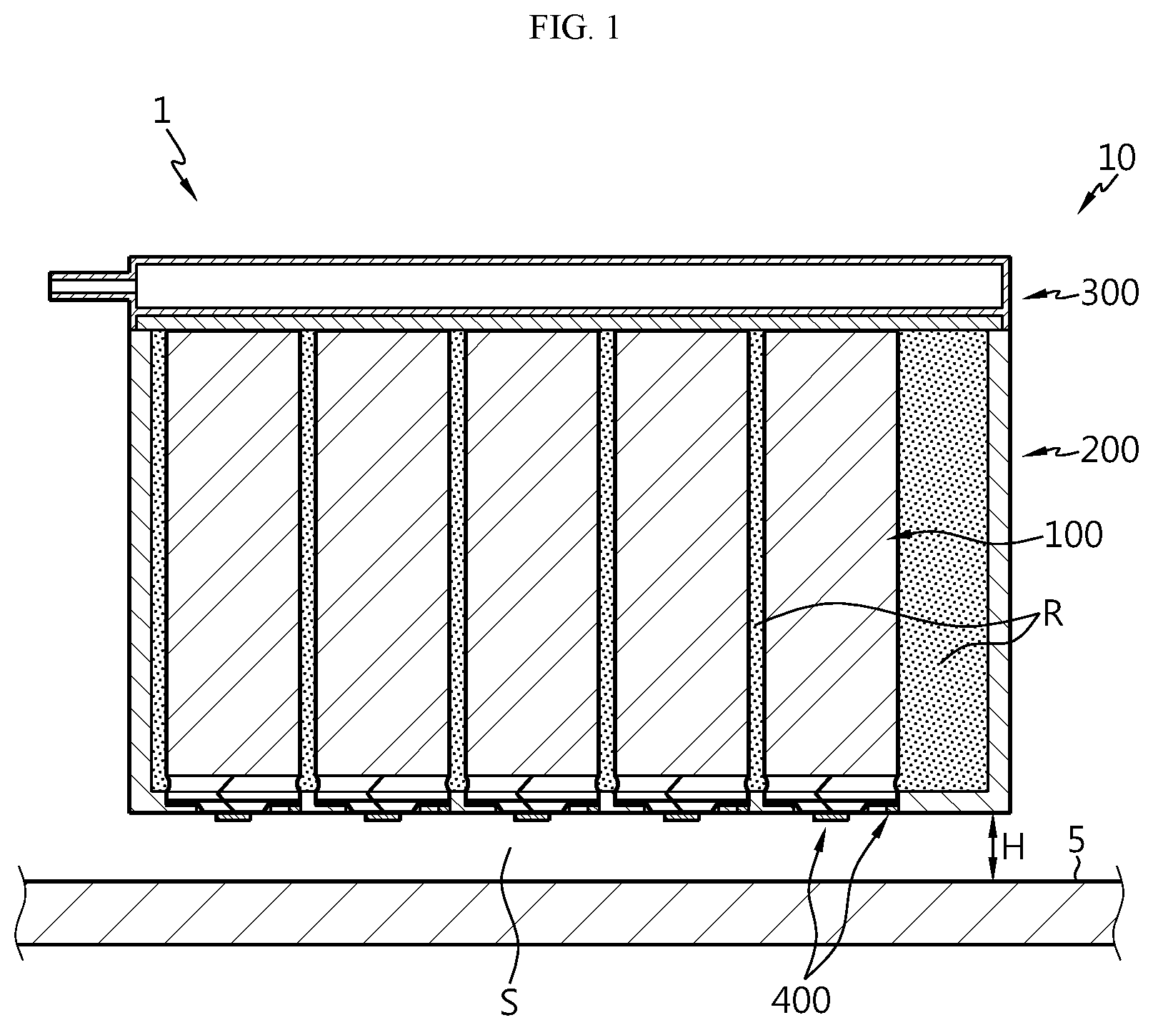 Patent US12597670 — Automobile with battery pack installed over underbody frame — Figure 1