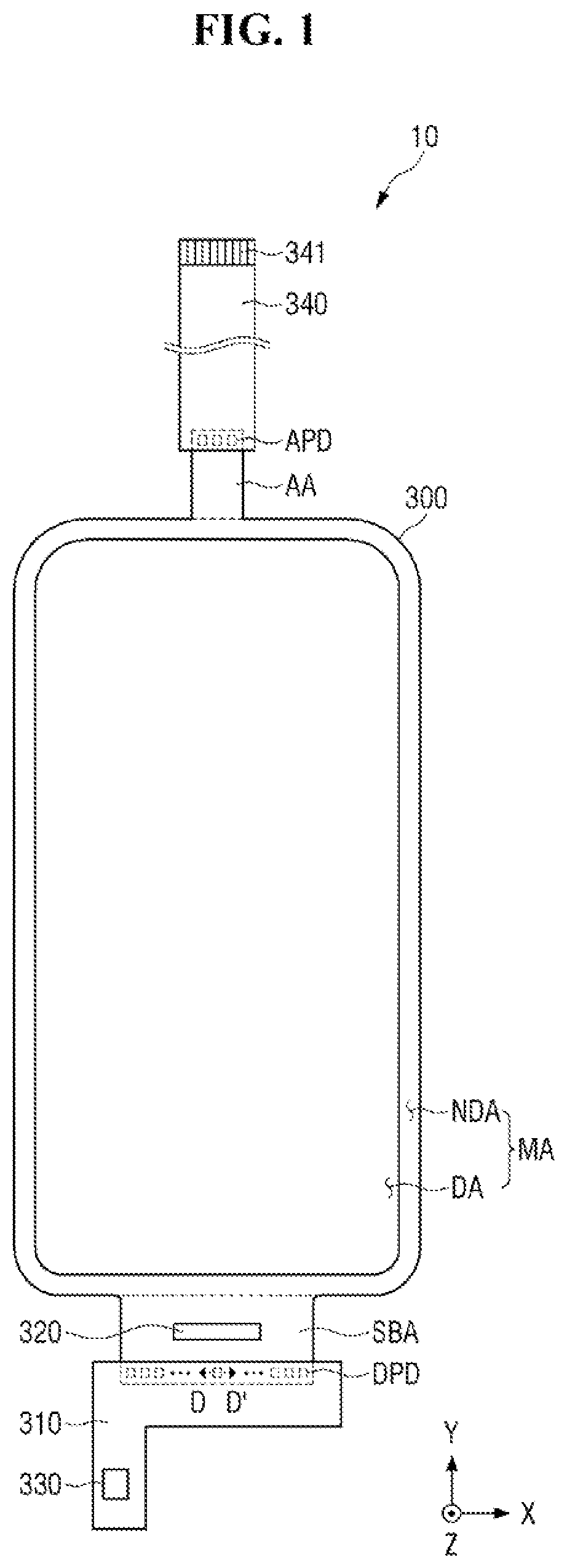 Patent US12597698 — Display device — Figure 1