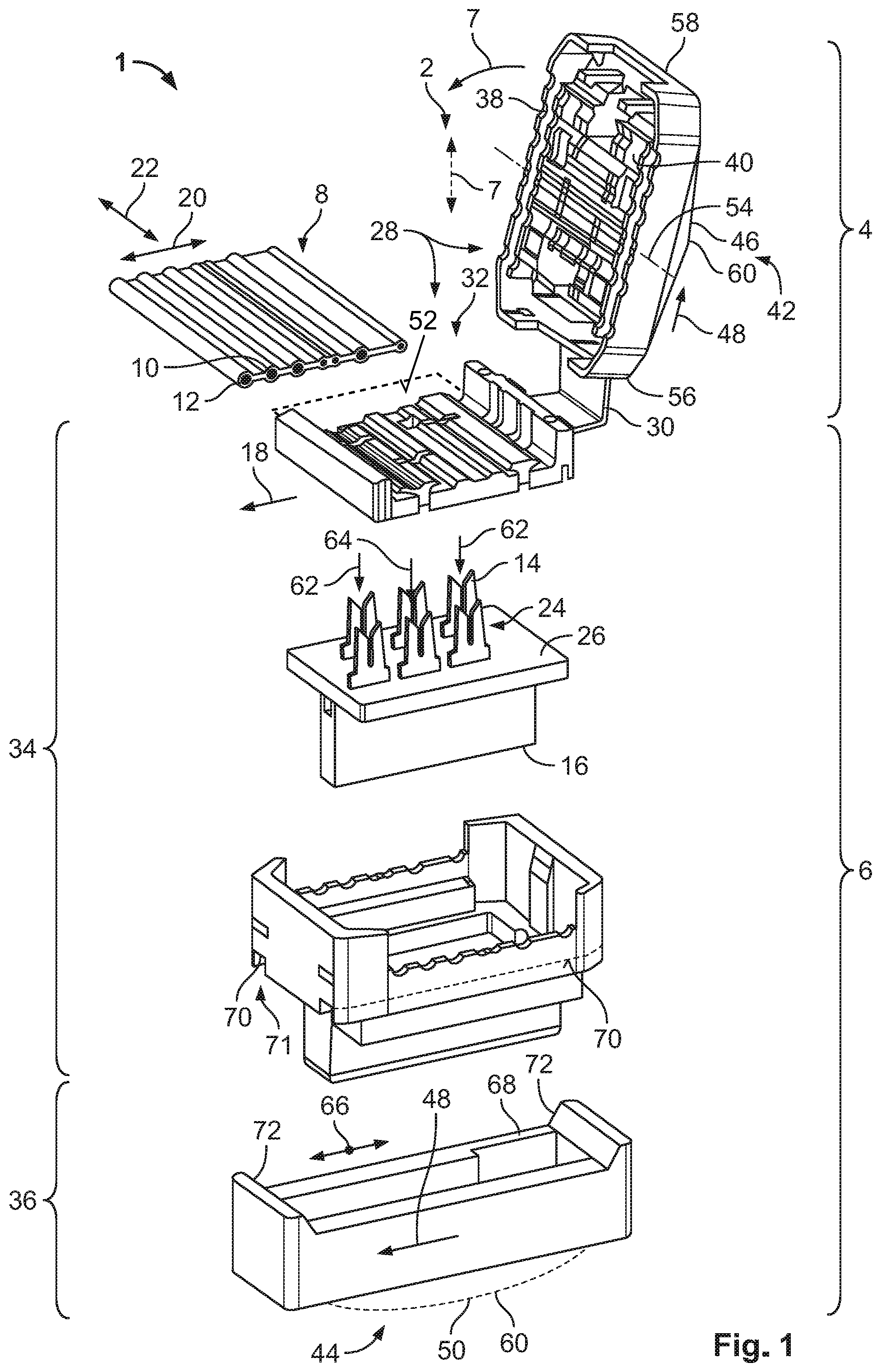 Patent US12597717 — Housing assembly for a plier-operated insulation-displacement connector — Figure 1