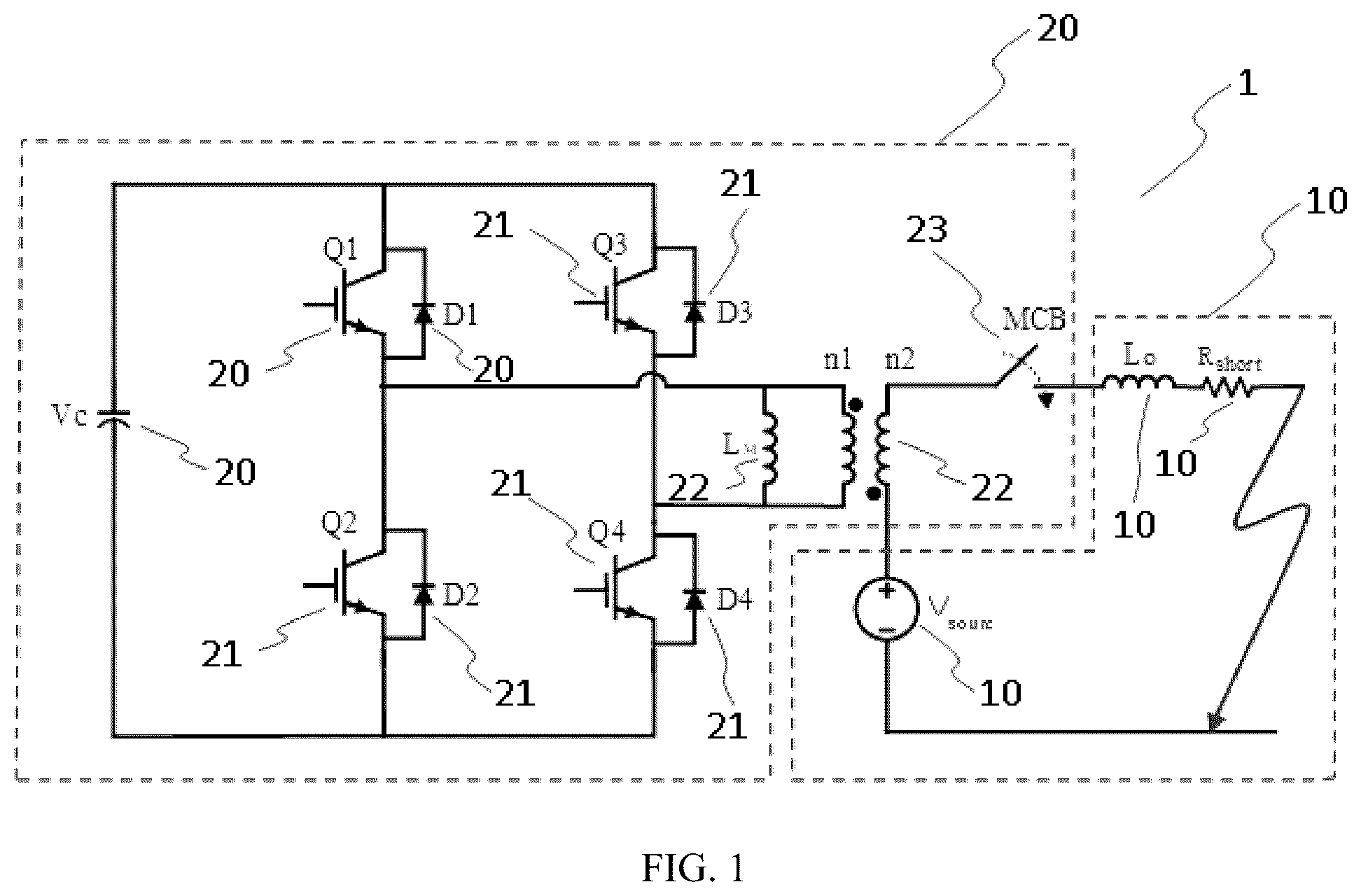 Patent US12597768 — Series type hybrid circuit breaker with non-resonant current zero-crossing generation — Figure 1