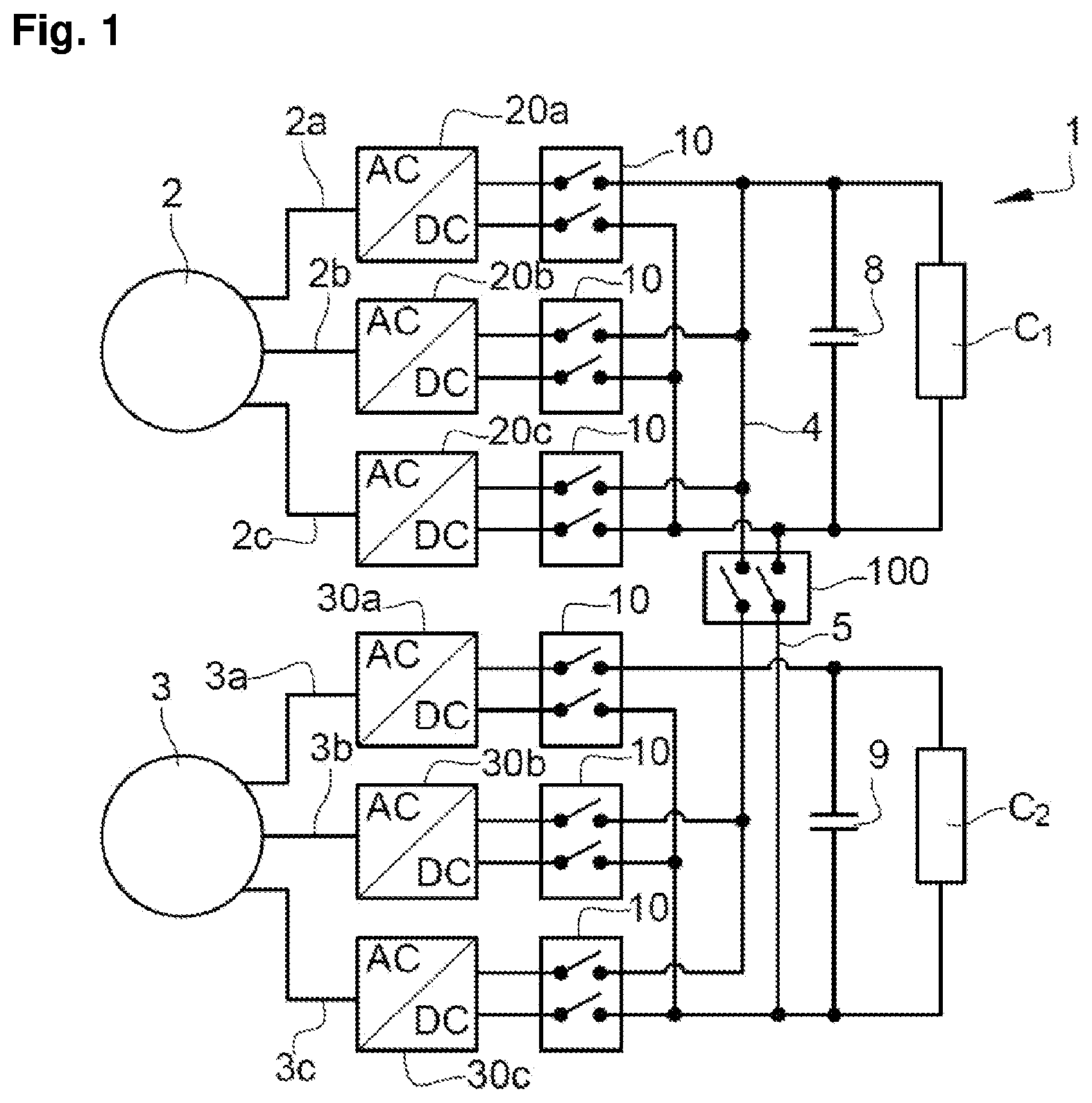 Patent US12597779 — Aircraft electrical energy supply network — Figure 1