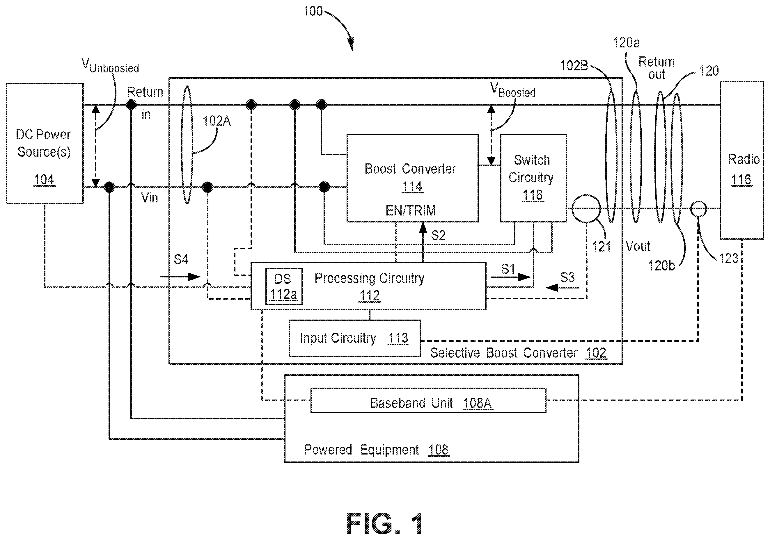 Patent US12597842 — Selective voltage boosting for a radio system — Figure 1