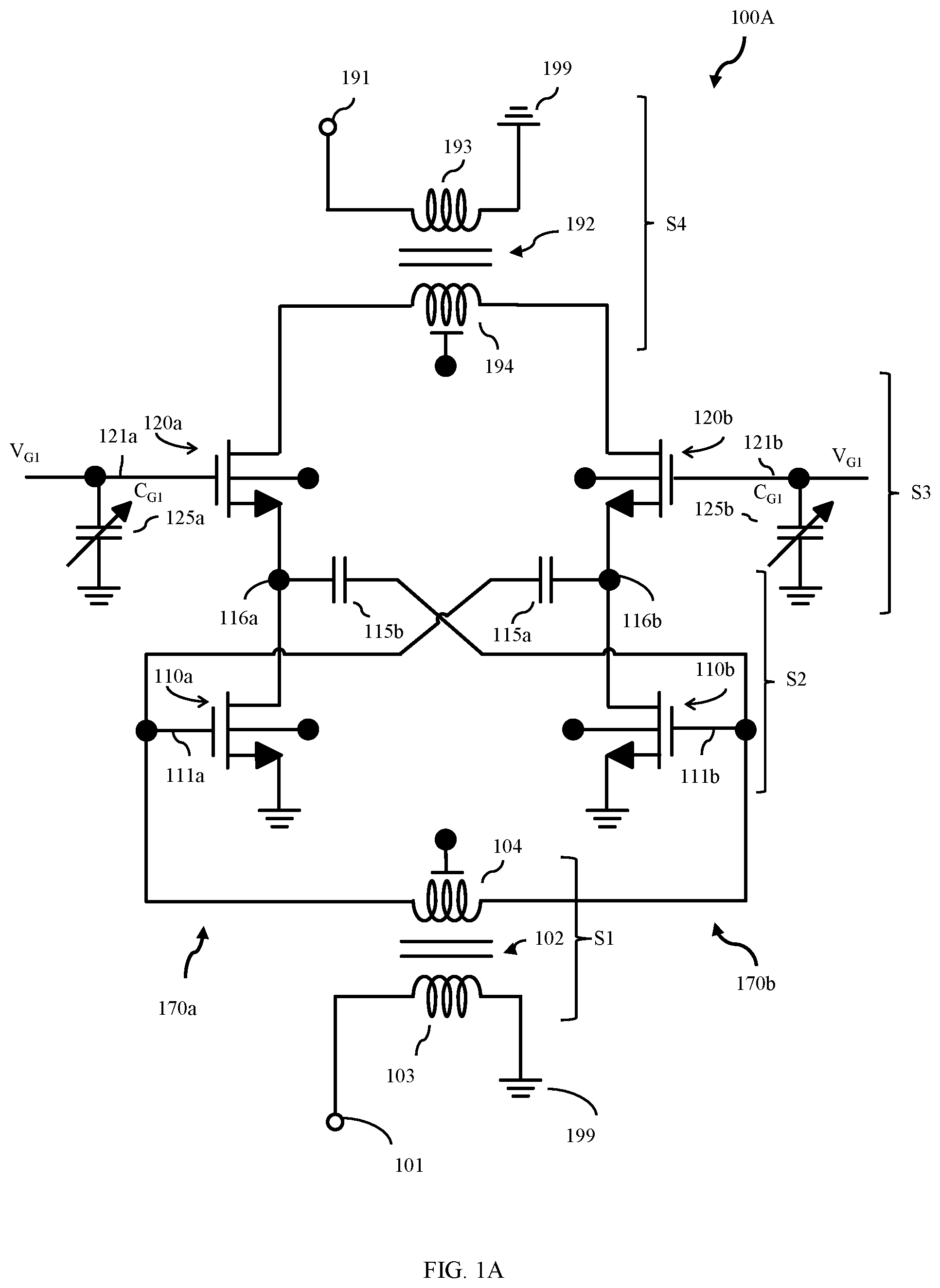 Patent US12597888 — Adaptive stabilization and/or performance optimization of power amplifiers — Figure 1