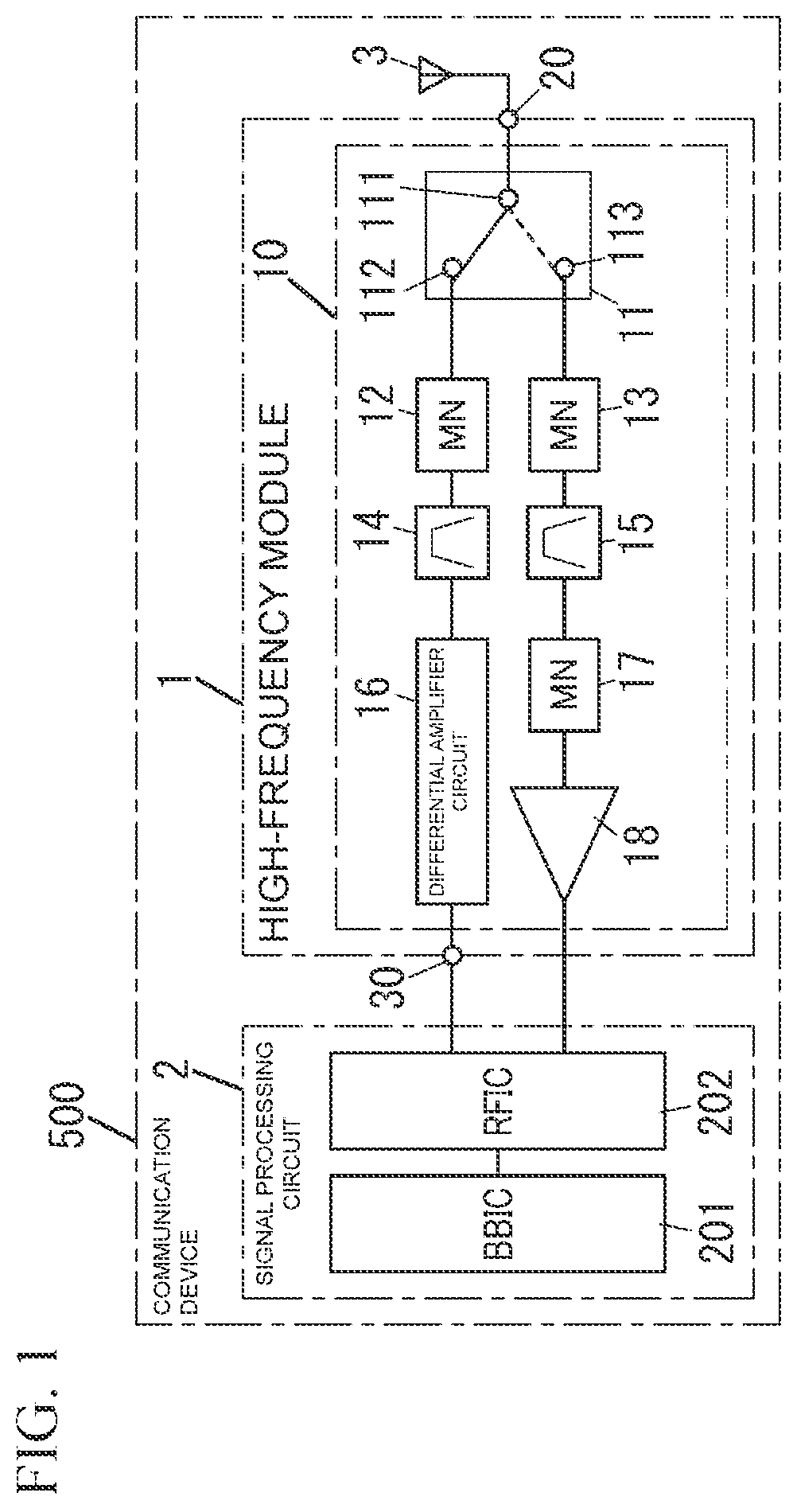 Patent US12597898 — High-frequency circuit and communication device — Figure 1