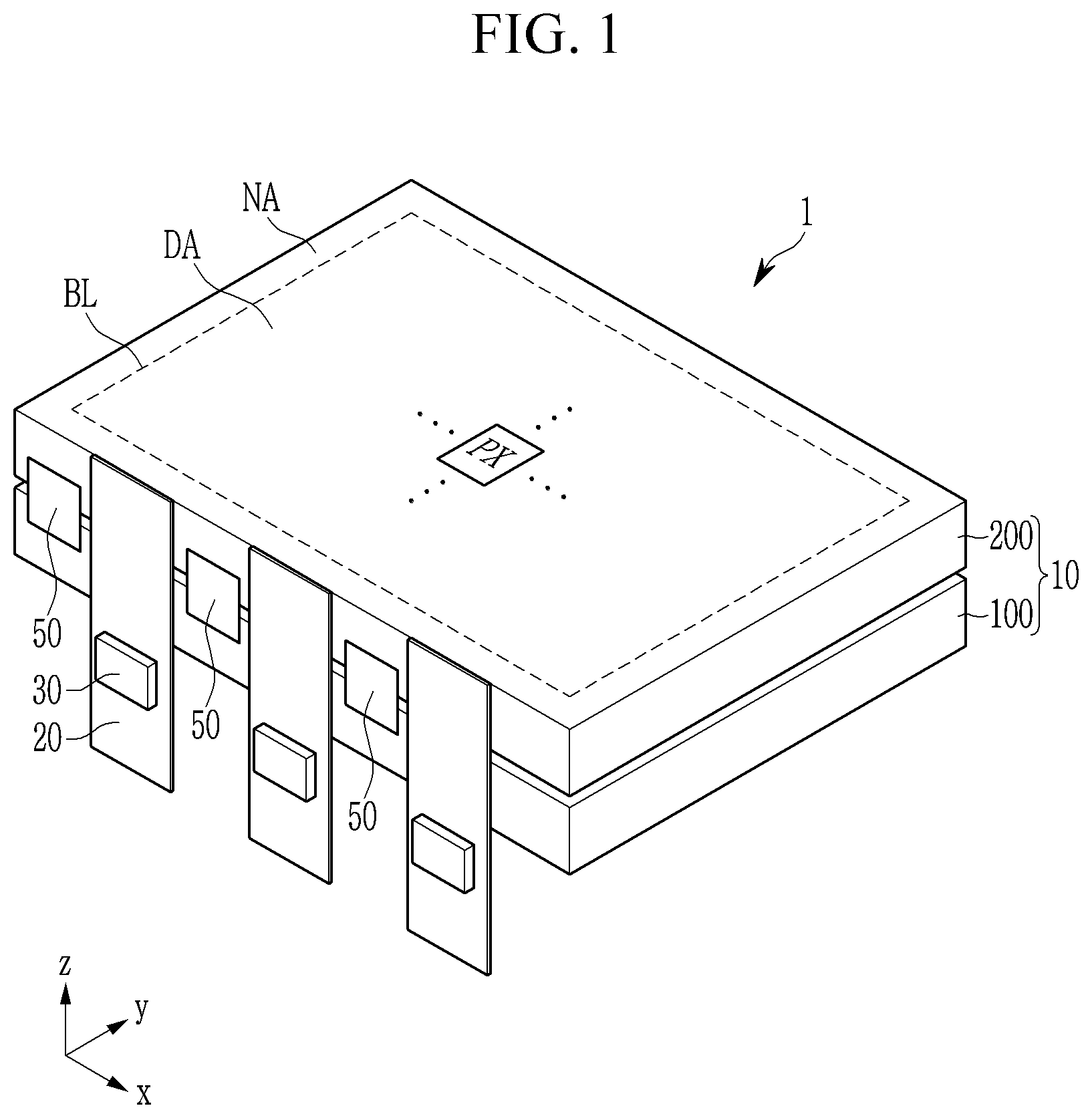 Patent US12599001 — Display device including display panel and information code — Figure 1
