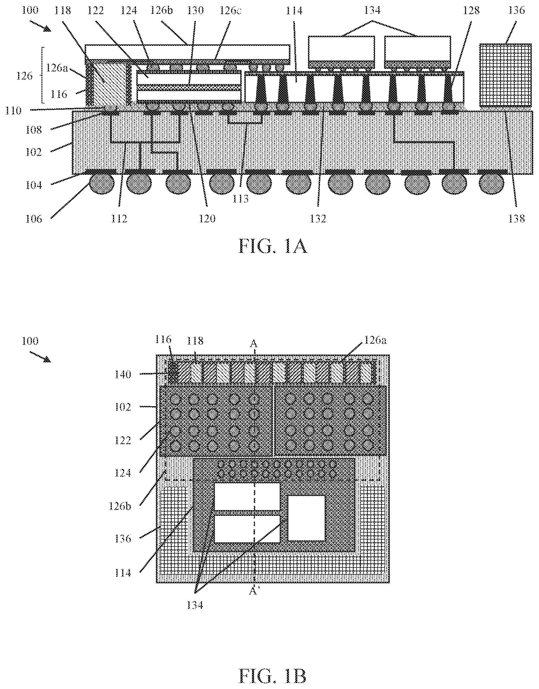 Patent US12599013 — Semiconductor packages for stacked memory-on-package (SMOP) and methods of manufacturing the same — Figure 1