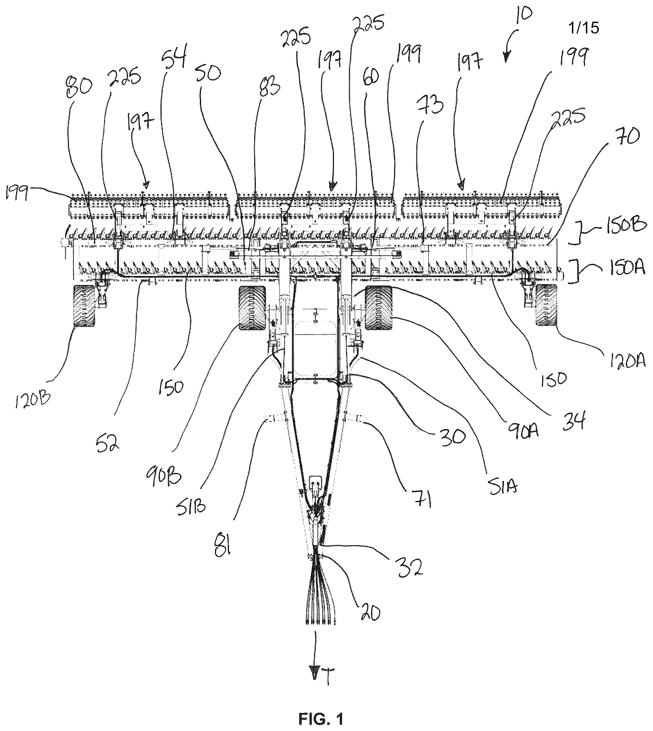 Patent US12599053 Figure 1 – Tillage disc arm drift control