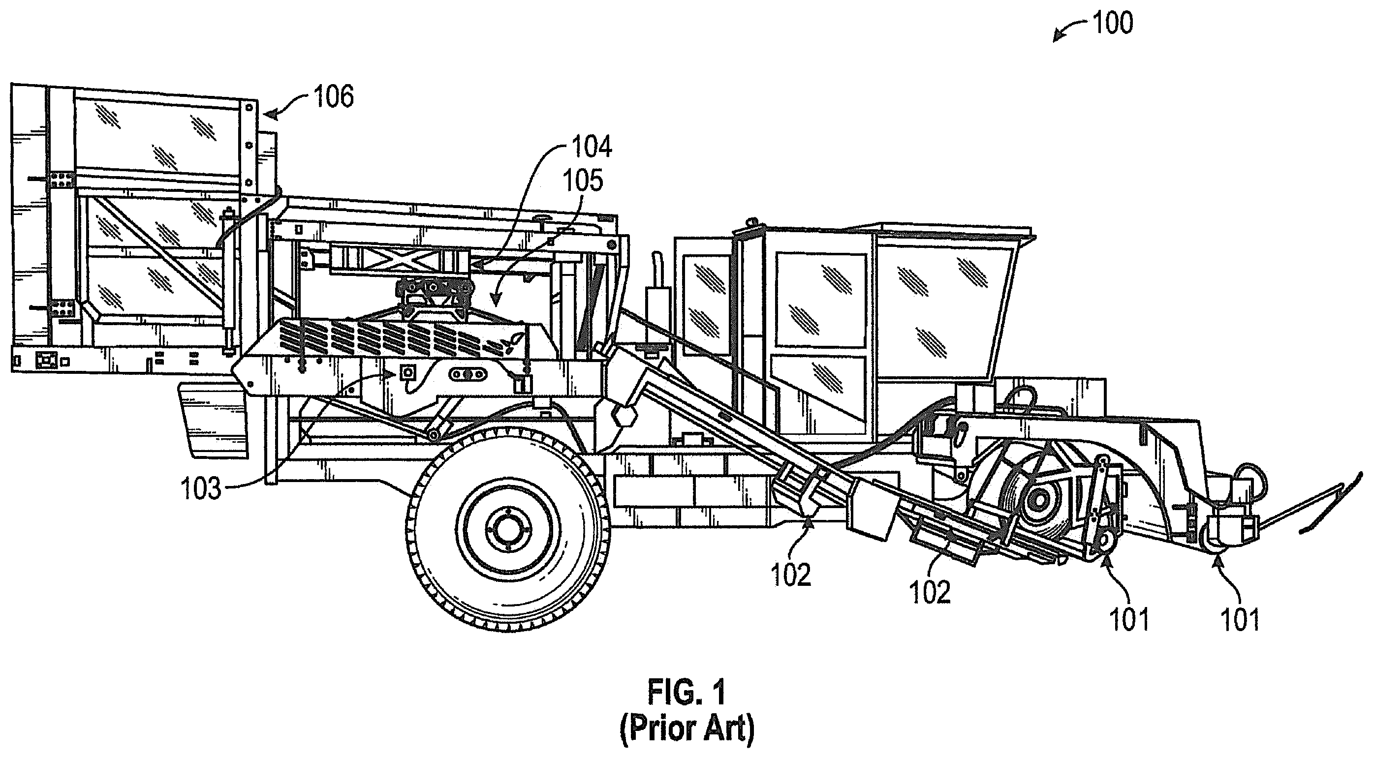 Patent US12599068 — Sod harvester and method for automatically rolling up a slab of sod — Figure 1
