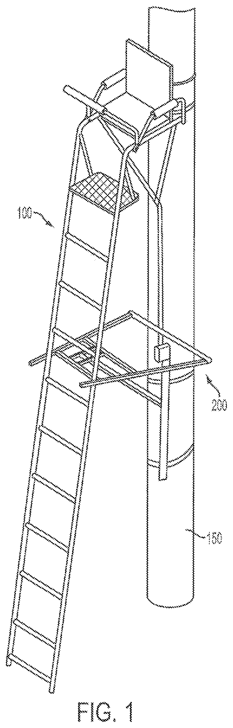Patent US12599125 Figure 1 – Safety rail