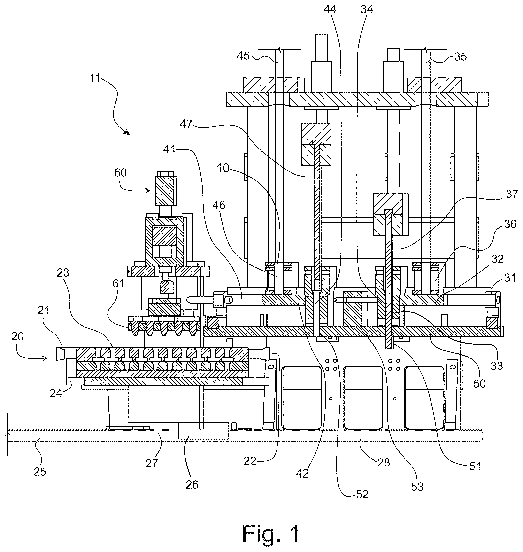 Patent US12599165 — Tray loading and unloading system — Figure 1