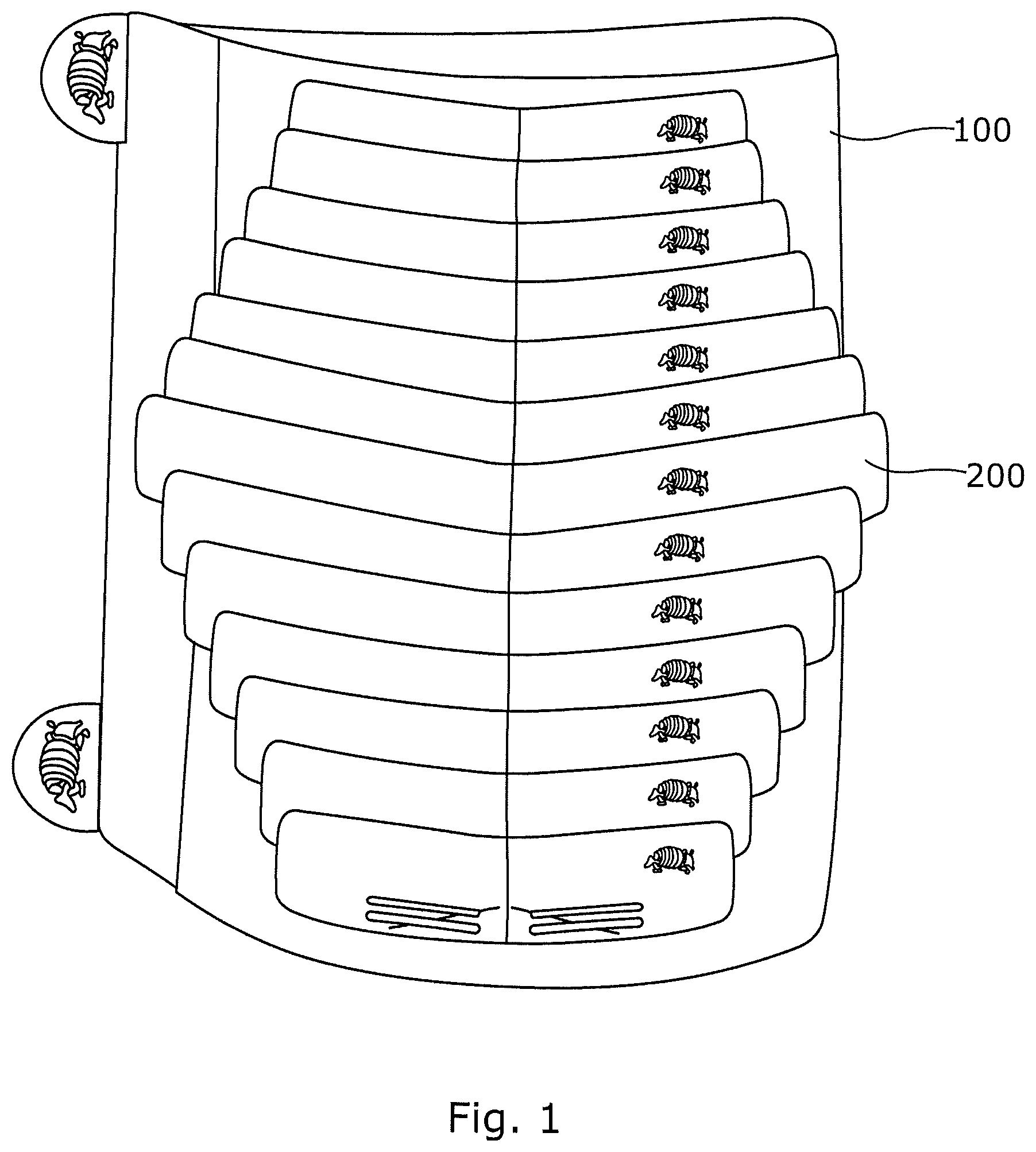 Patent US12599185 — Protective knee pad — Figure 1
