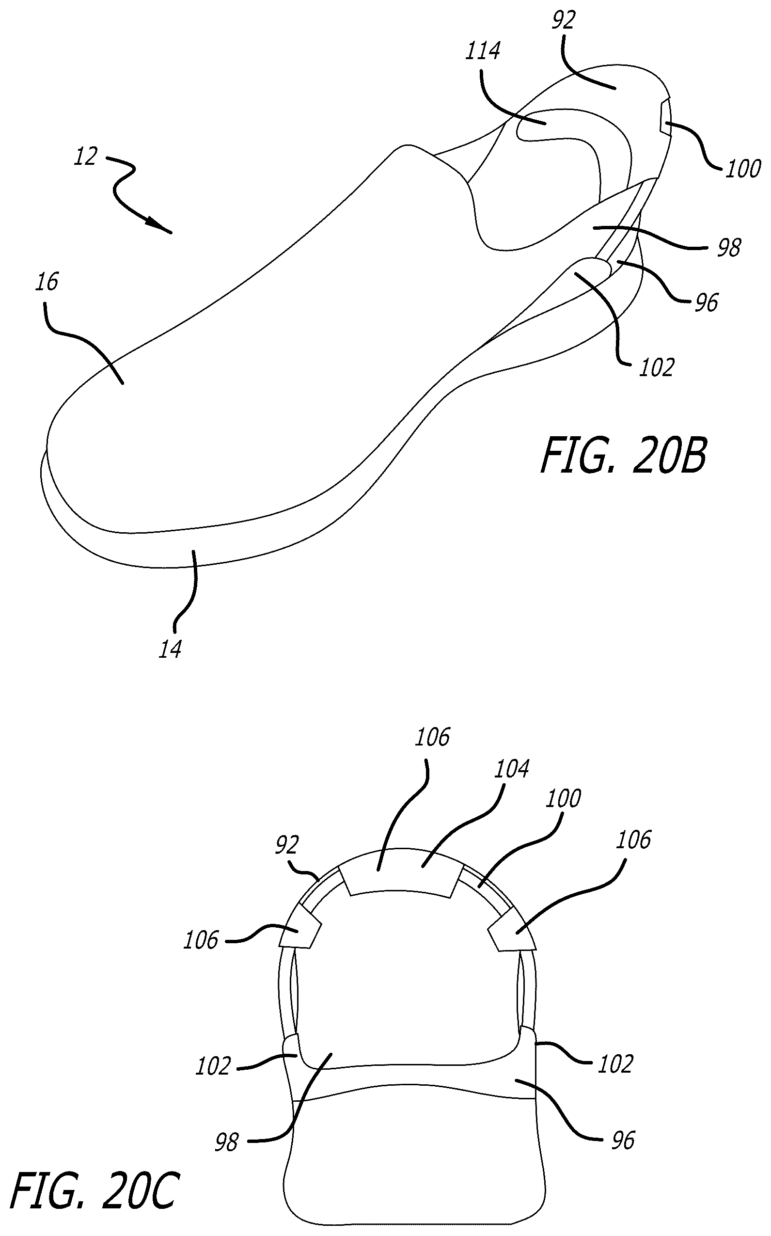 Patent US12599197 Figure 15 – Footwear heel counter for easier foot entry or removal