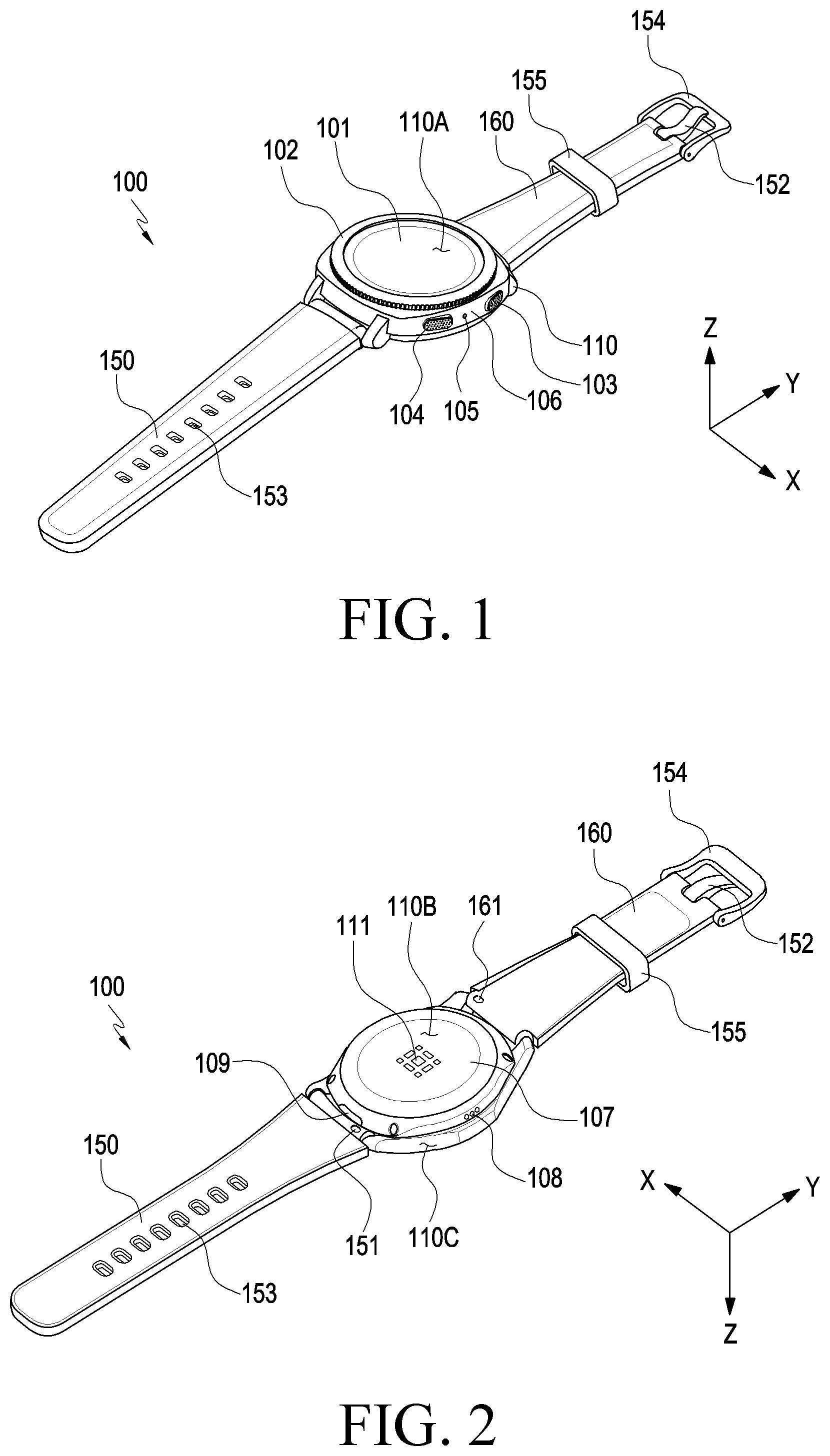 Patent US12599203 — Detachable wearing member and wearable electronic device including same — Figure 1