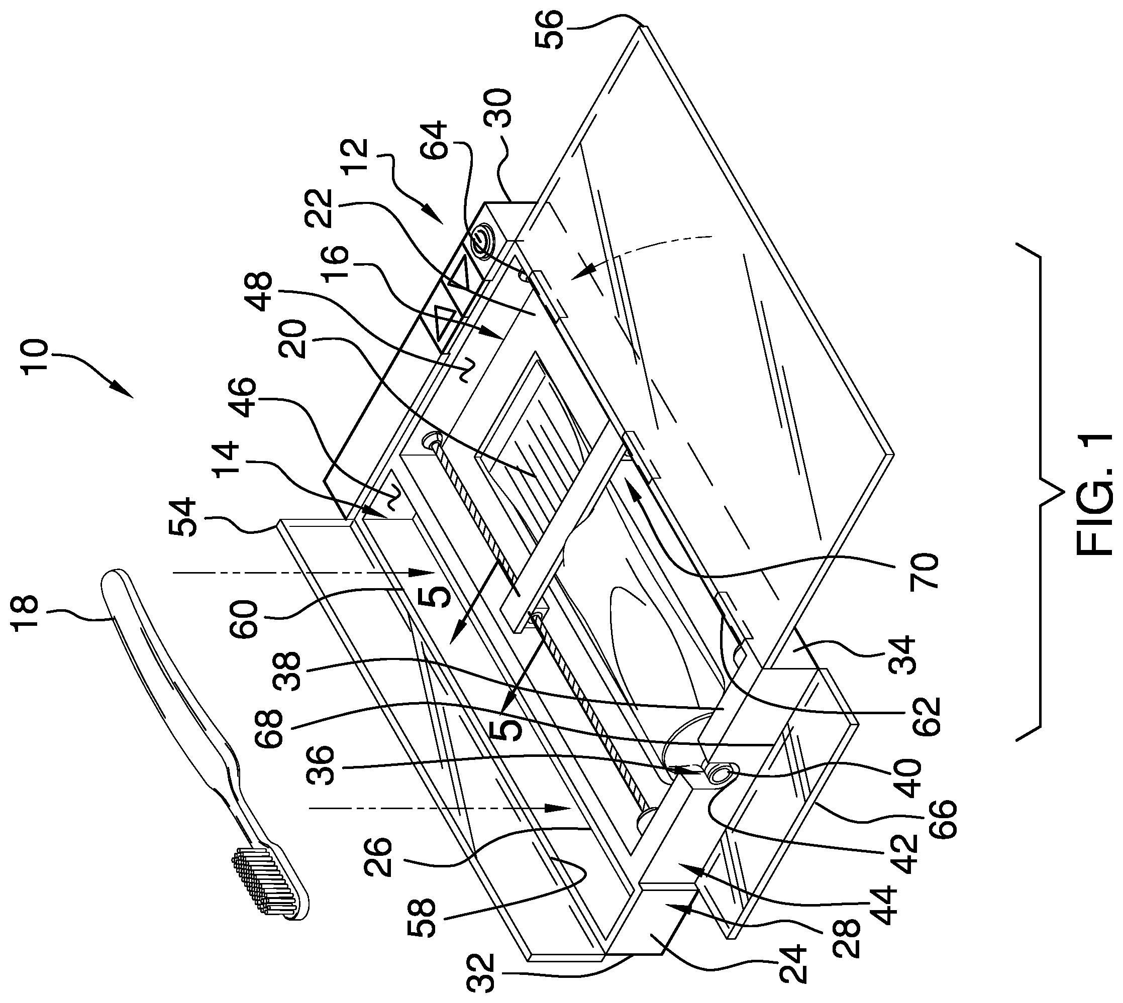 Patent US12599220 — Toothpaste and toothbrush holder device — Figure 1