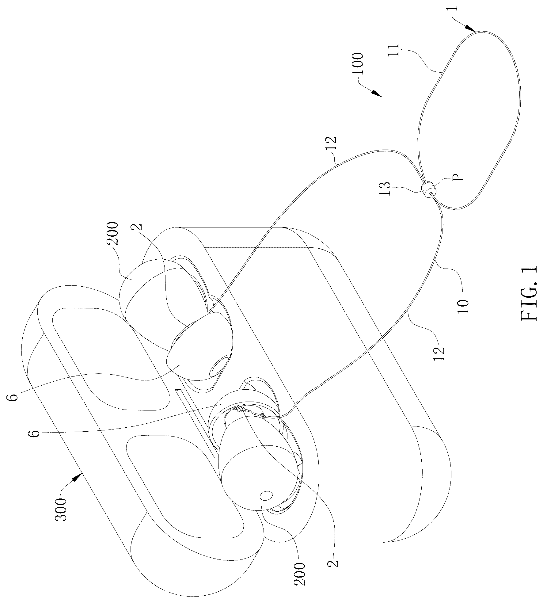 Patent US12599222 Figure 1 – Anti-loss rope and anti-loss device