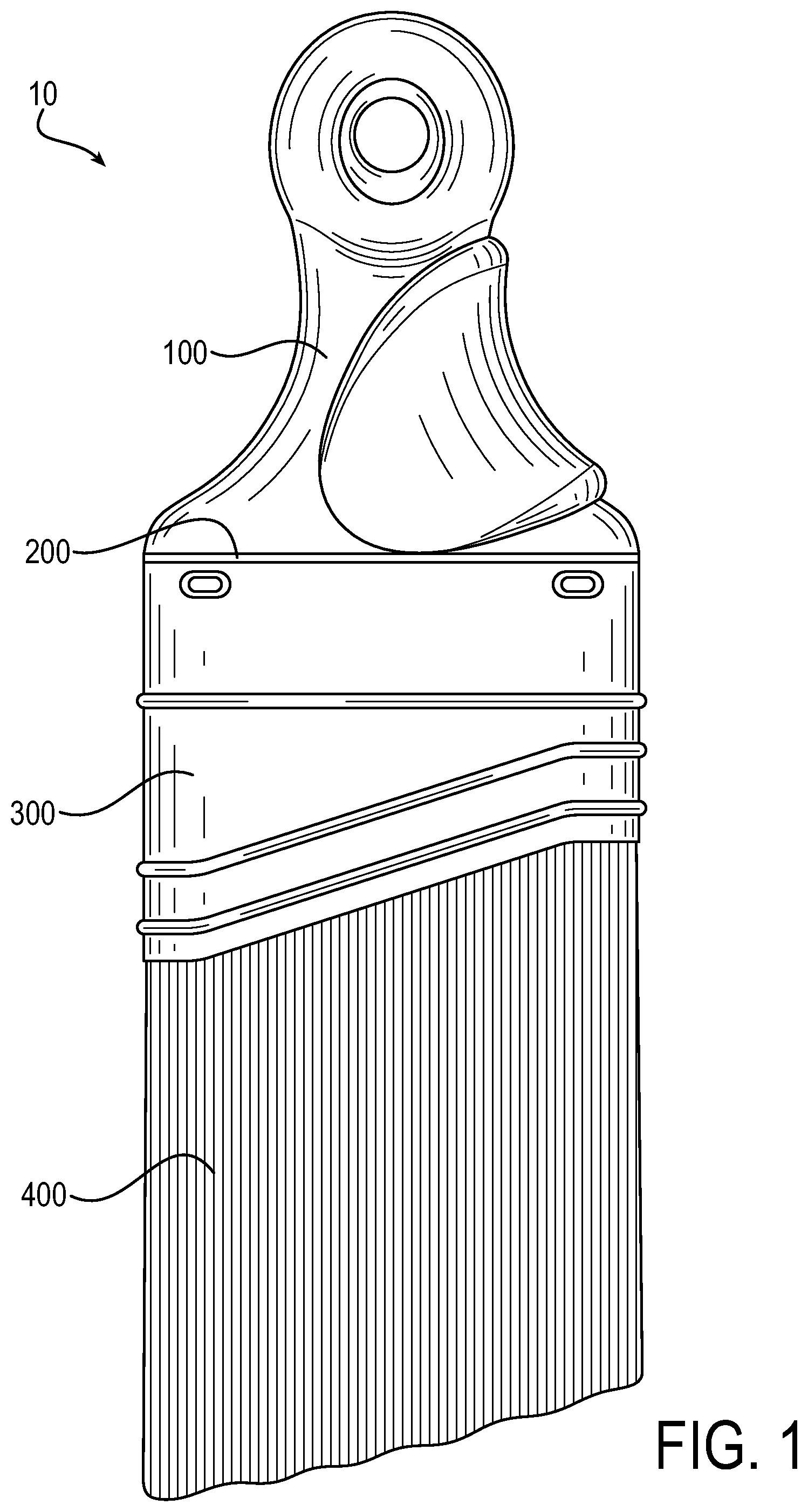Patent US12599224 Figure 1 – Brush handle assembly and method for making
