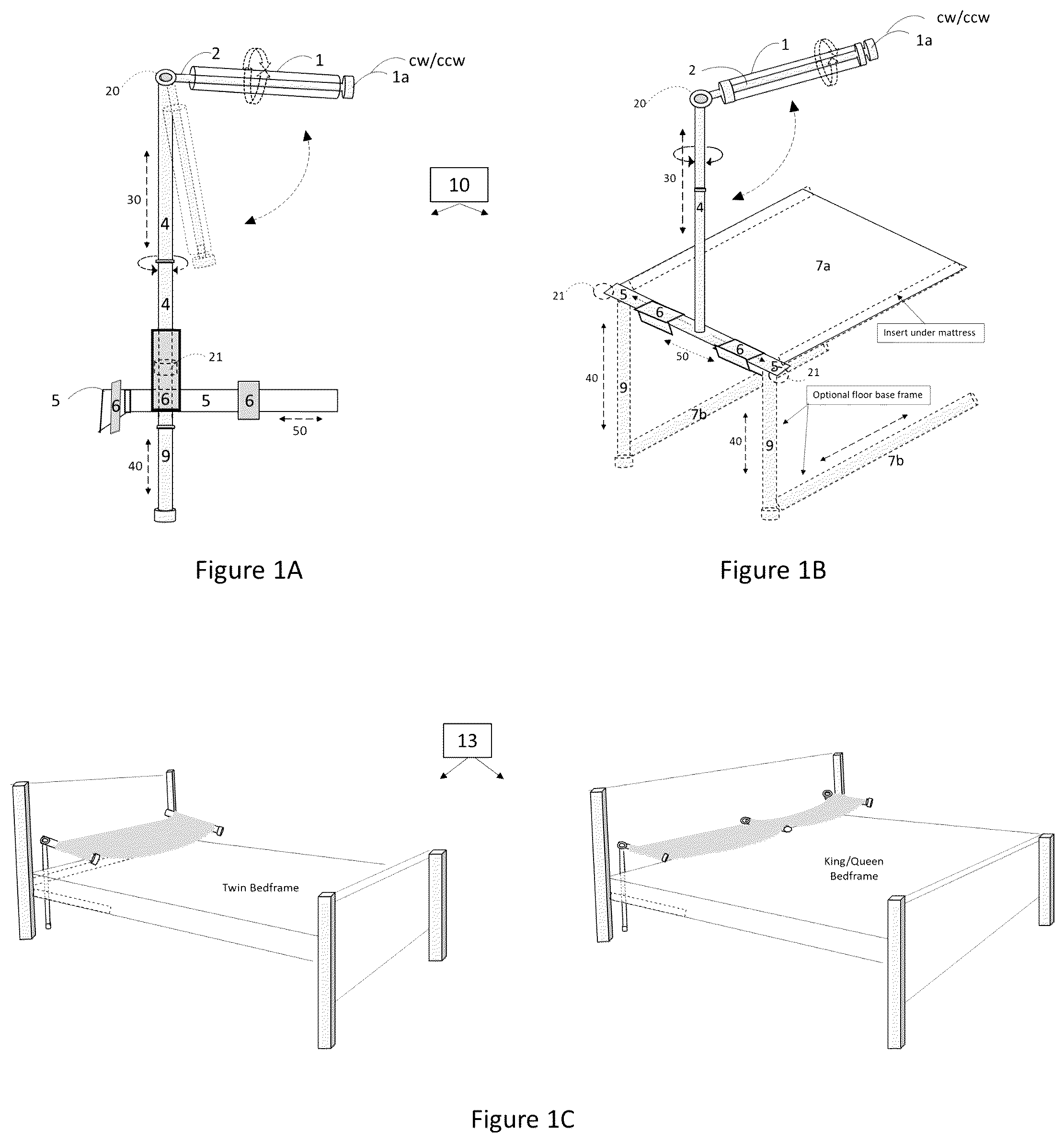Patent US12599242 — Recumbent sling headrest/leg rest suspension system — Figure 1