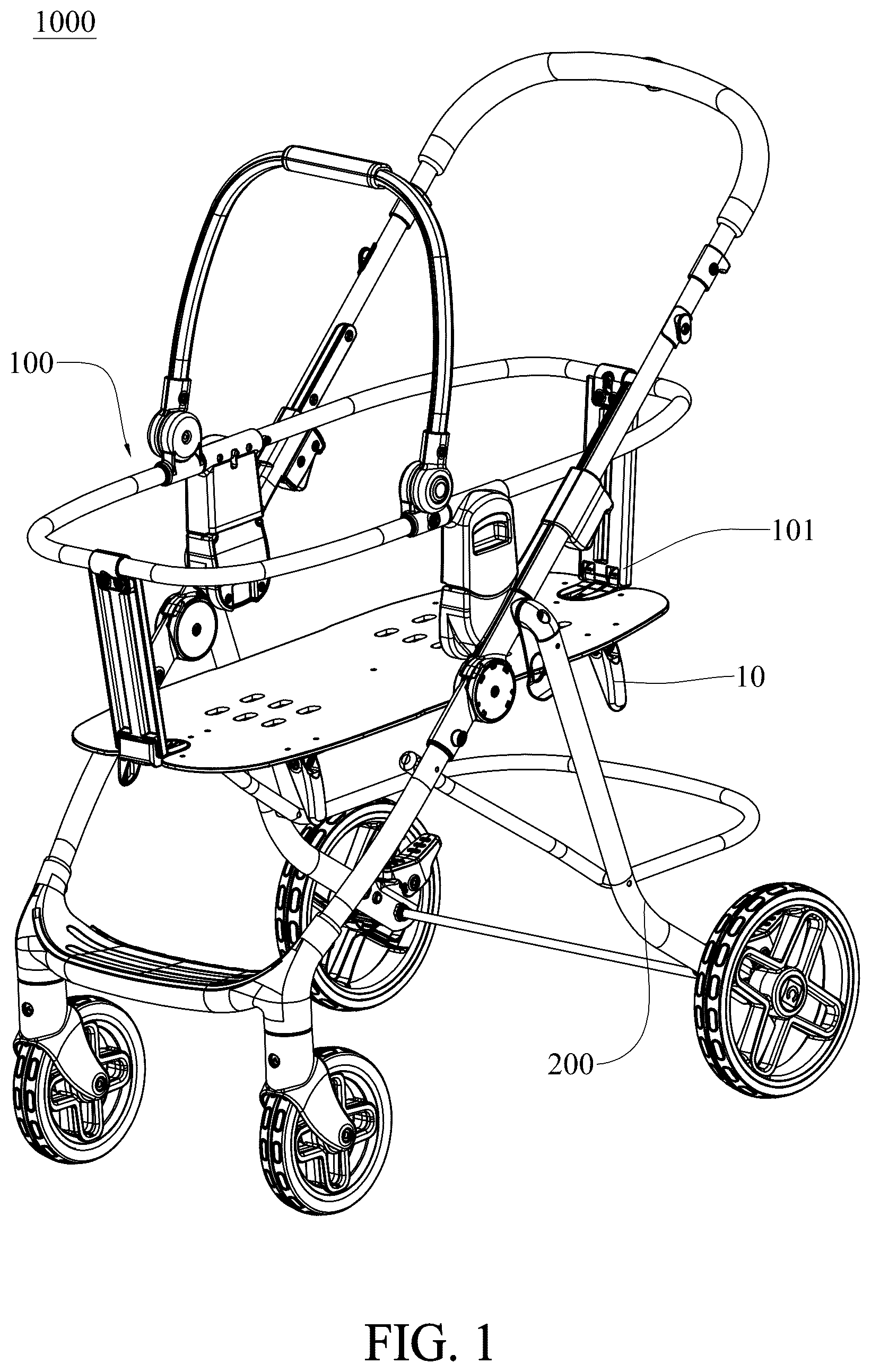 Patent US12599249 — Anti-rollover structure, carrying device and baby carrier — Figure 1
