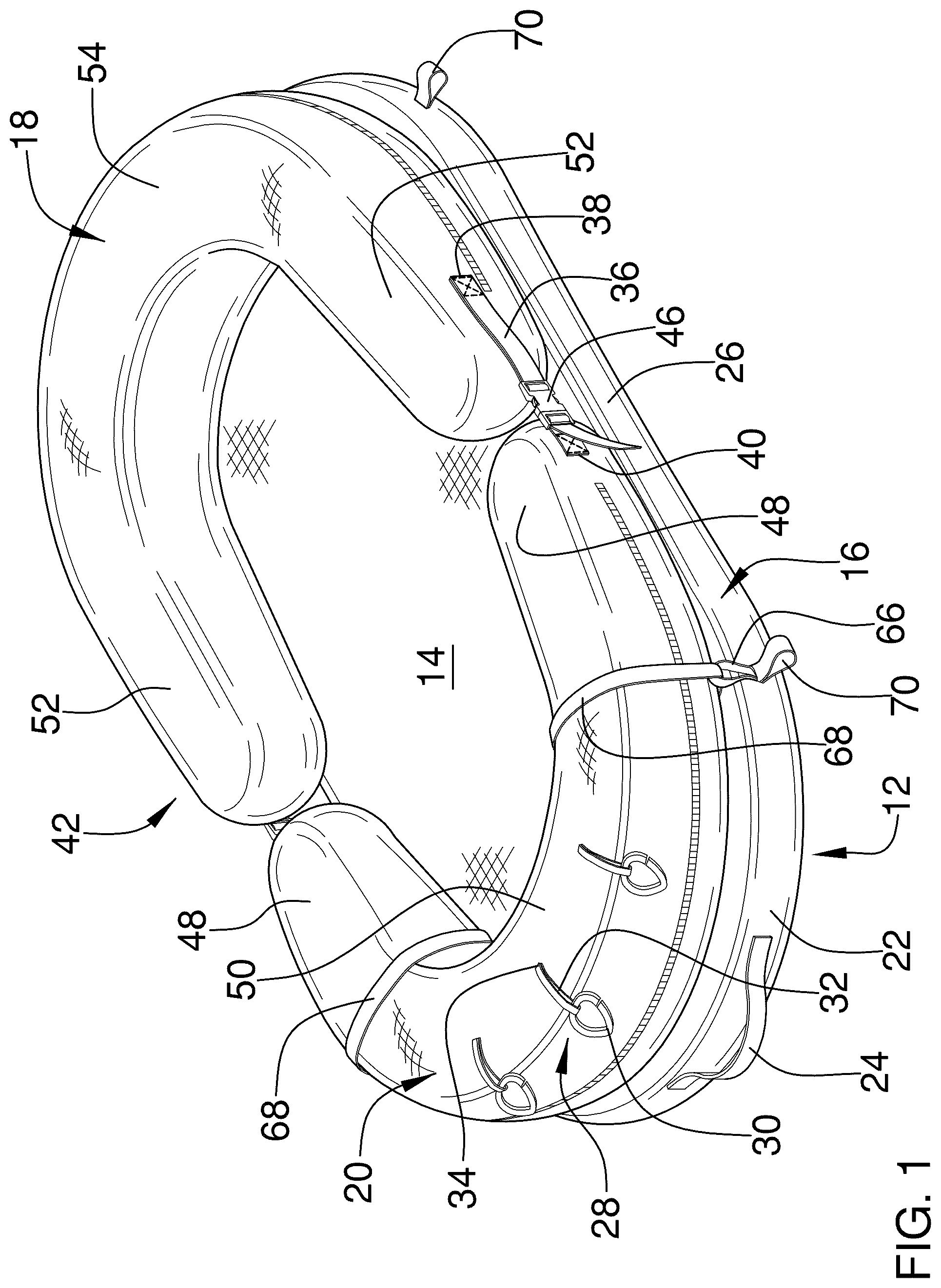 Patent US12599250 Figure 1 – Multiple position infant support system