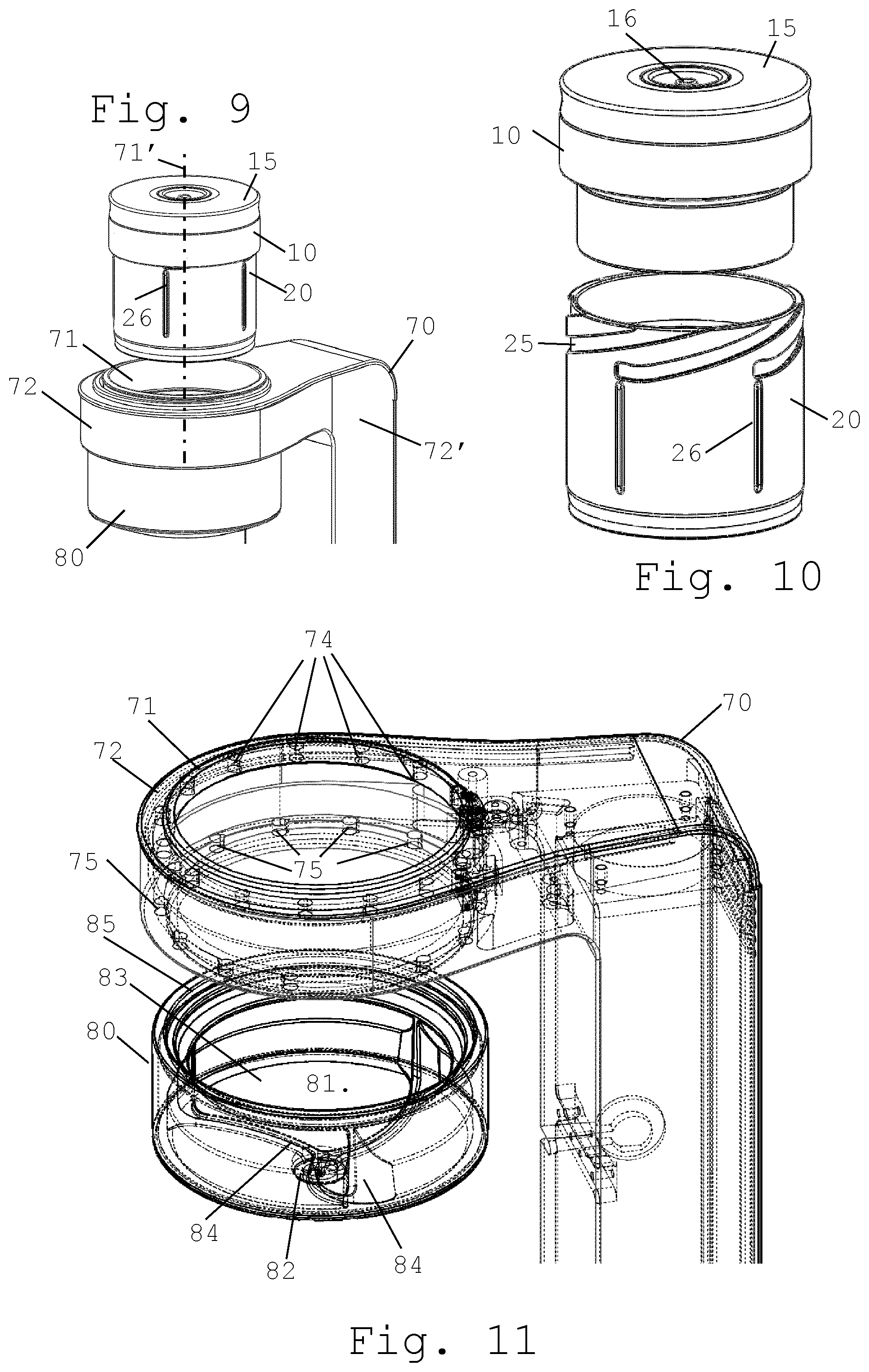 Patent US12599265 Figure 3 – Beverage machine with separable fluid module